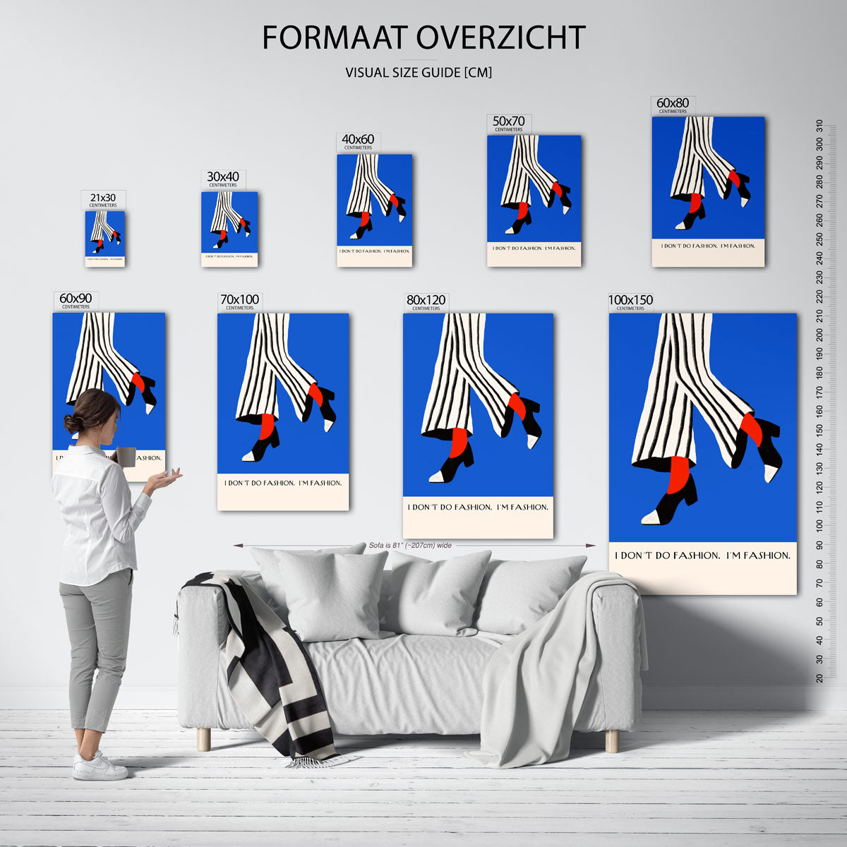 Gestreepte broek en hakken Poster