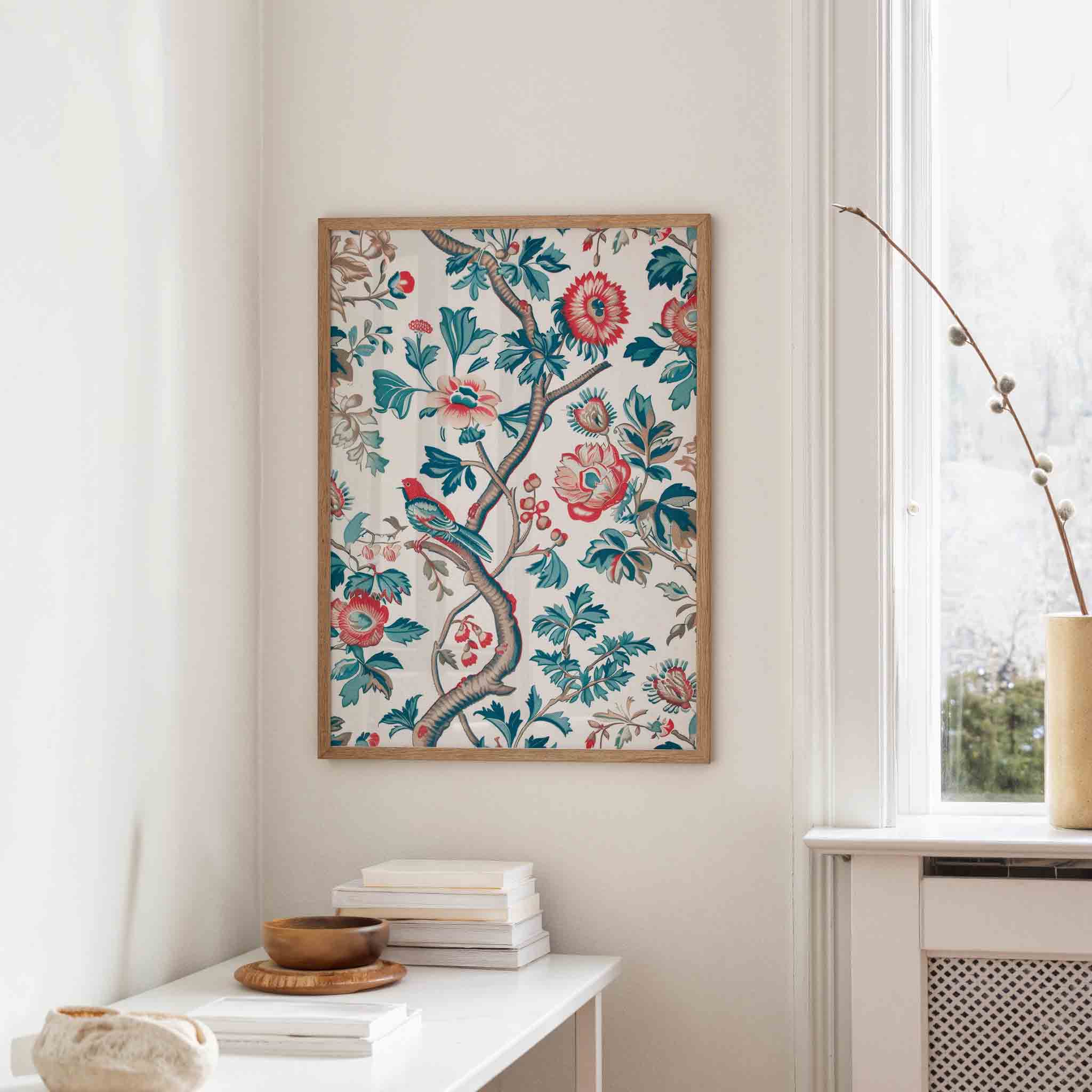 Vogel en bloemen Poster