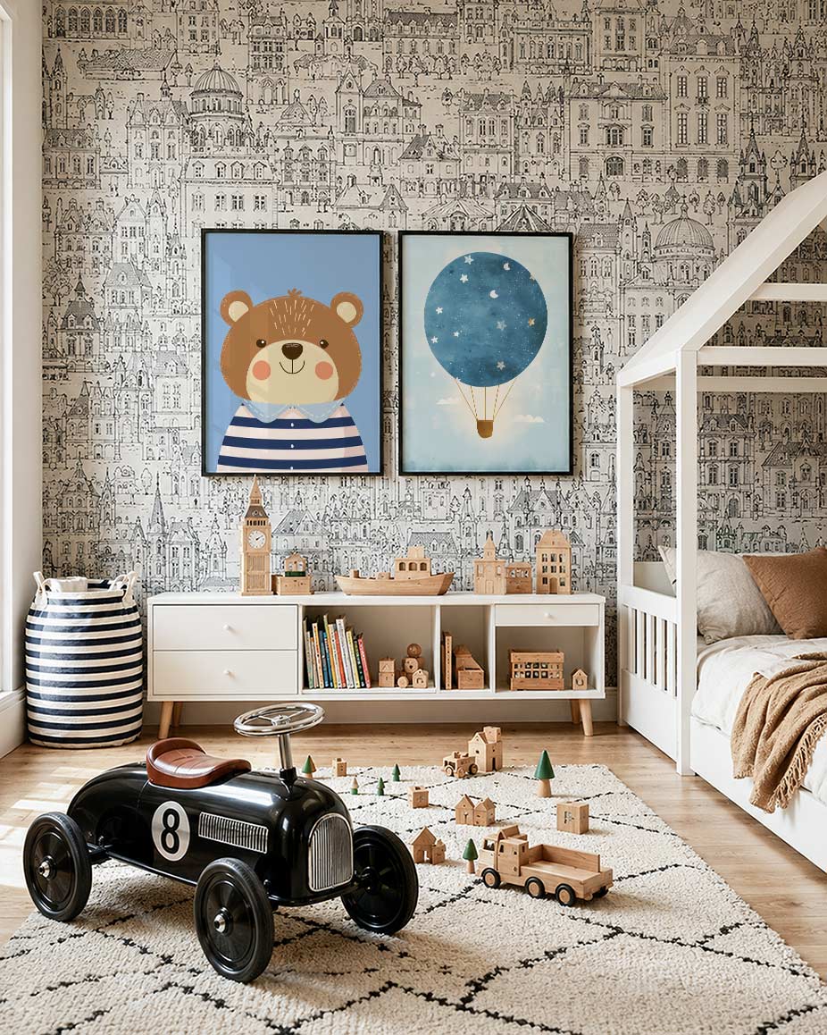 Vrolijke beer Posterset