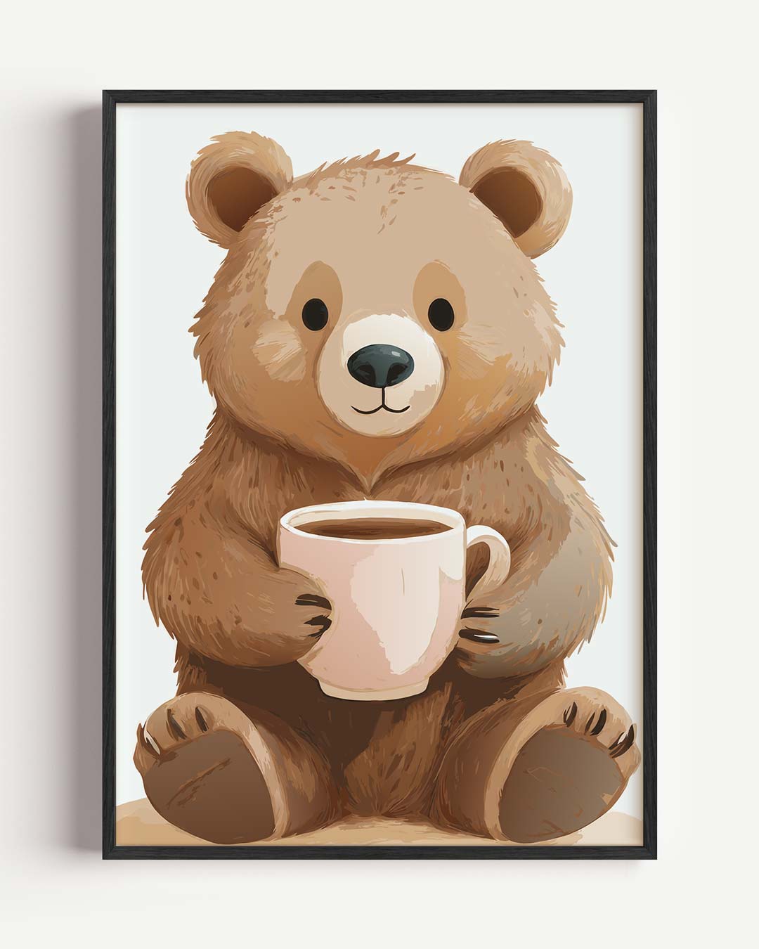 Knuffelige Bereposter Met Mok Poster-WallArtistic