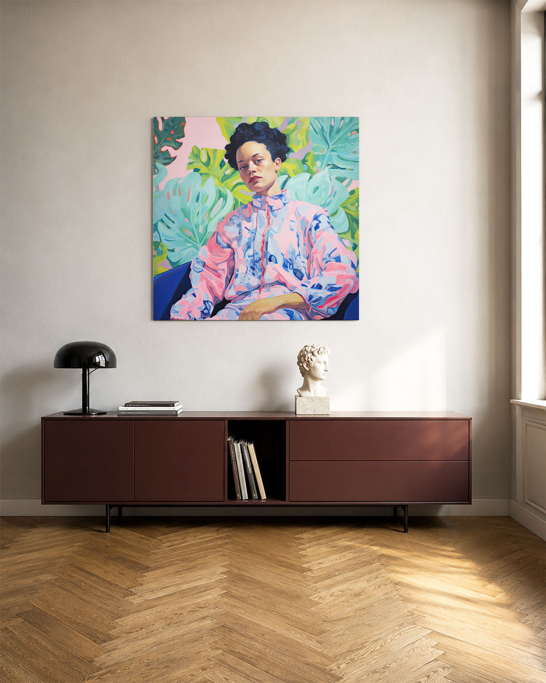 Vrouw met bladeren Kunstwerk