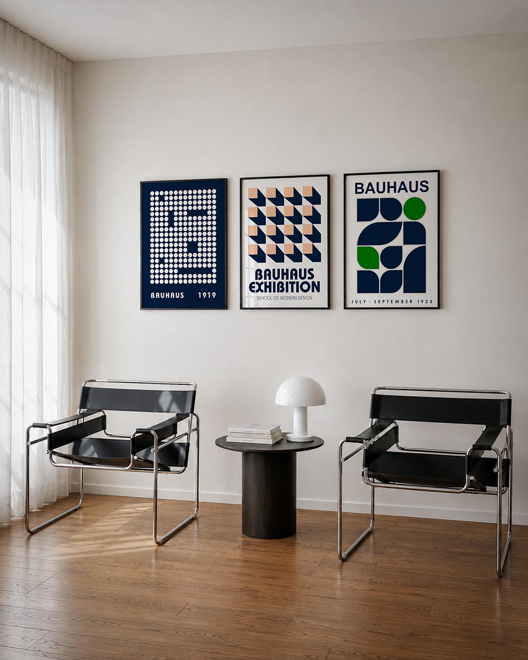 Cirkelpatroon blauw Posterset