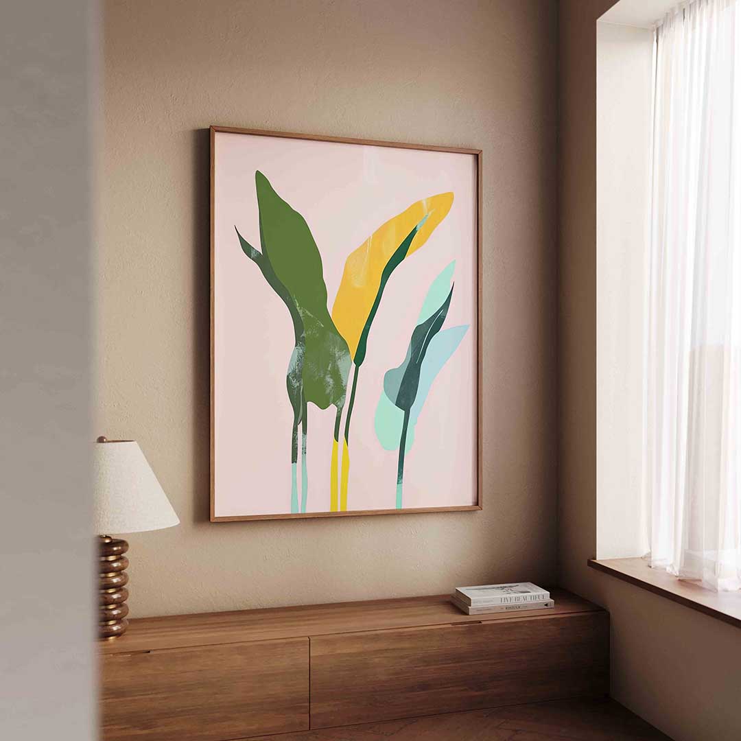Bladeren in zachte tinten Poster