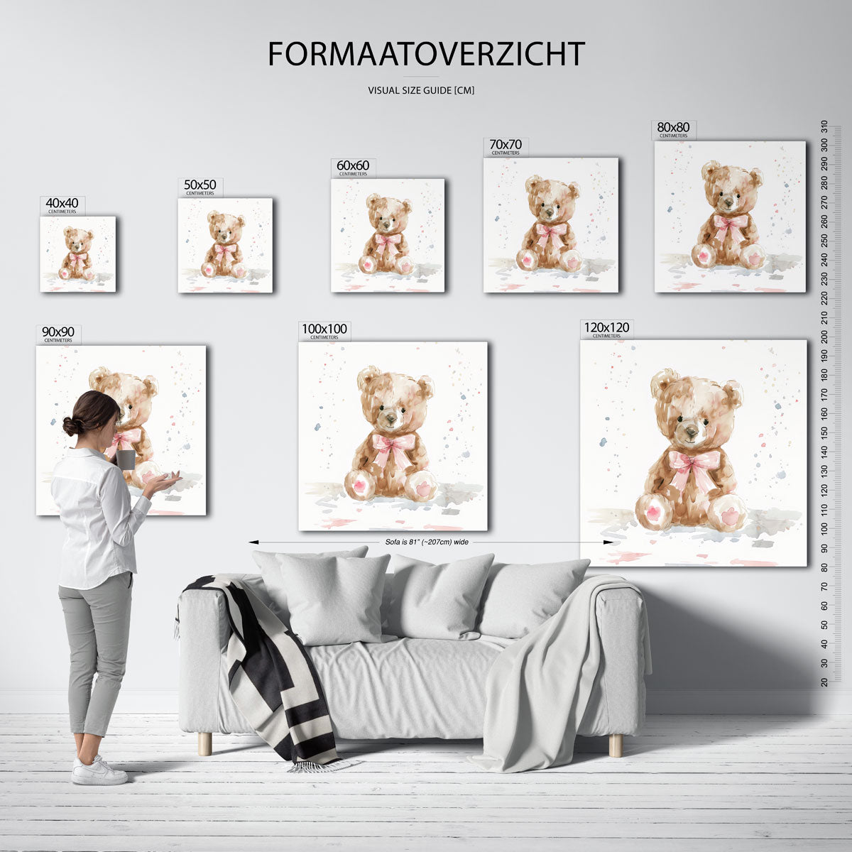 Zittende teddybeer Poster