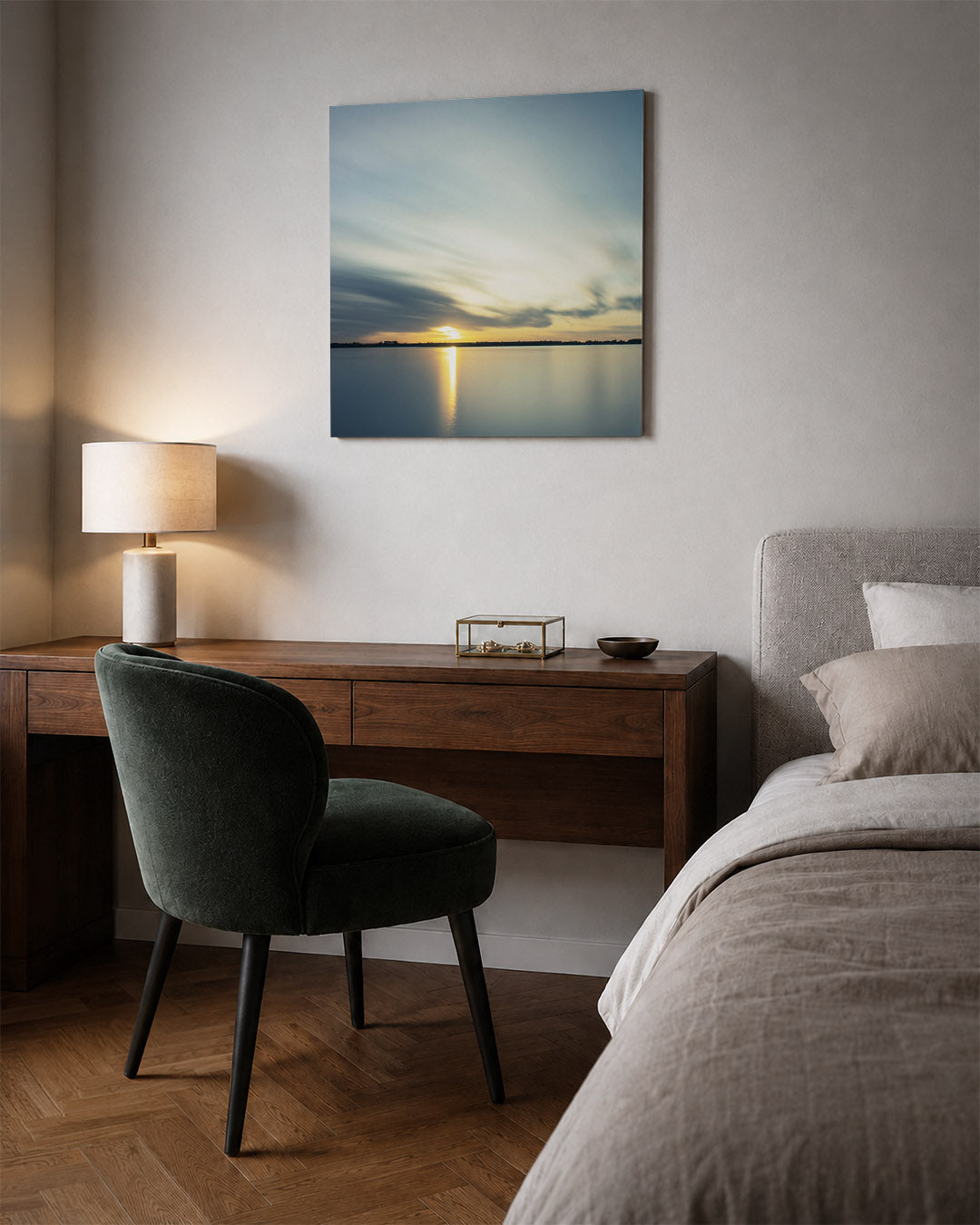 Rustige zonsondergang Kunstwerk
