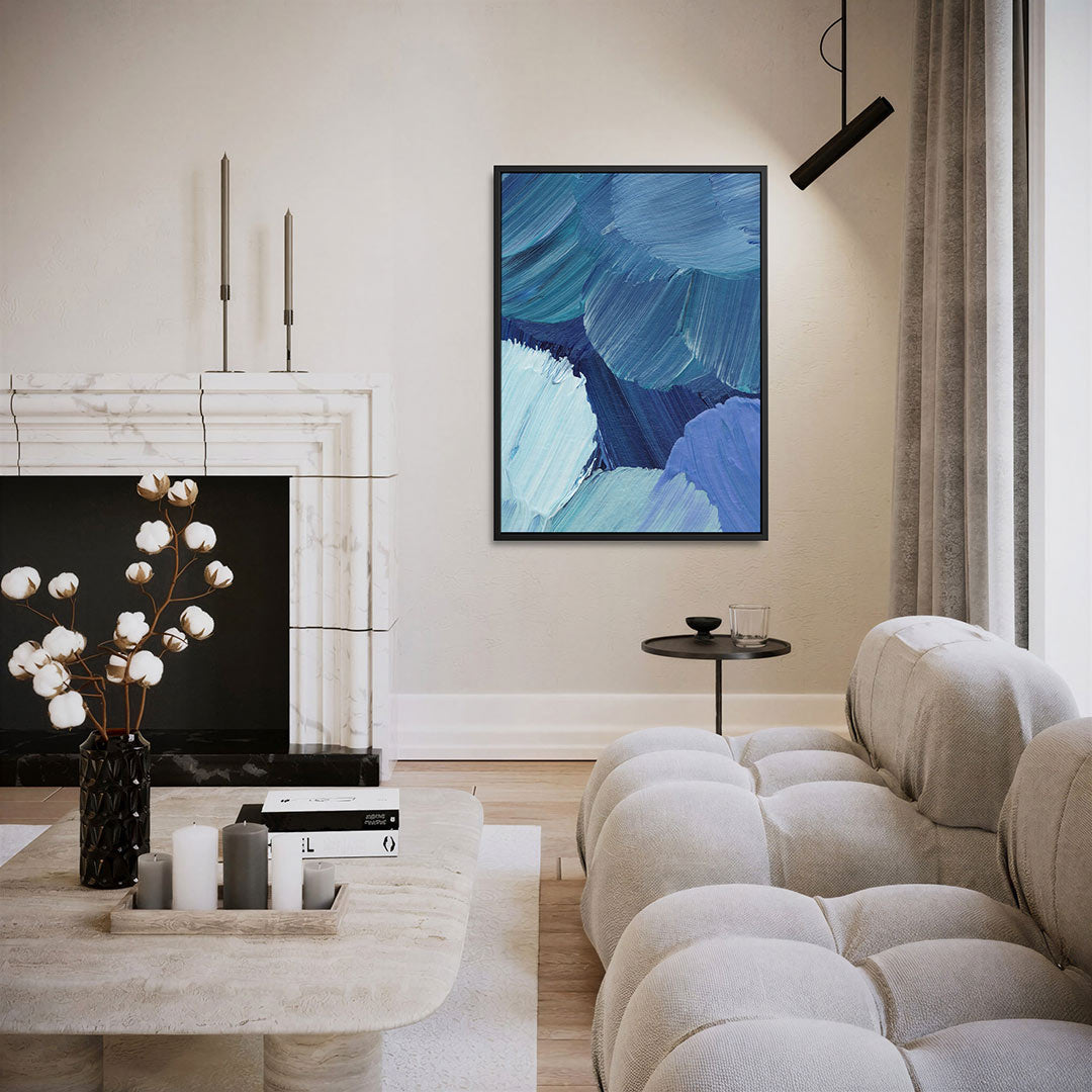Dynamische blauwtinten Kunstwerk