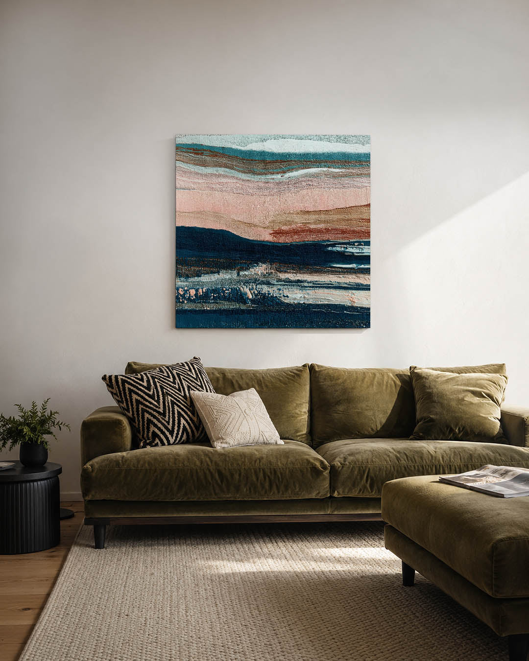Gelaagde kleurencompositie Kunstwerk