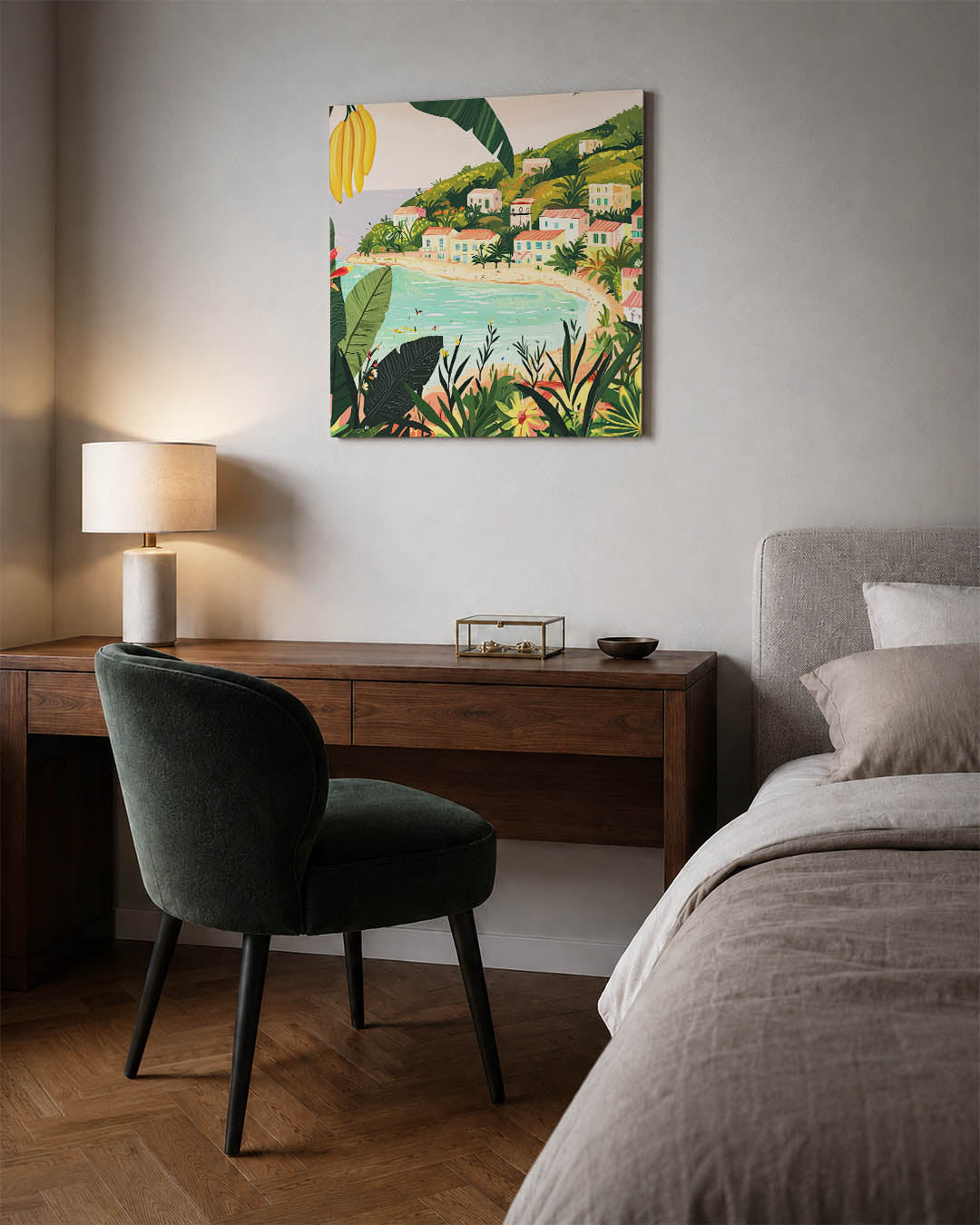 Zonnige kust illustratie Kunstwerk