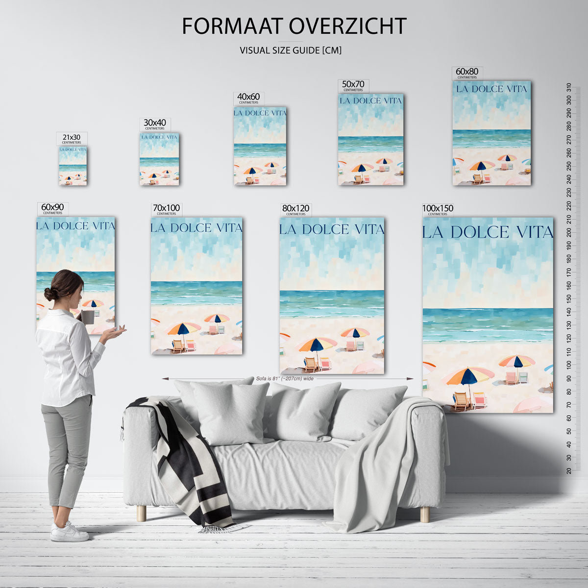 Strandstoelen en parasols Poster