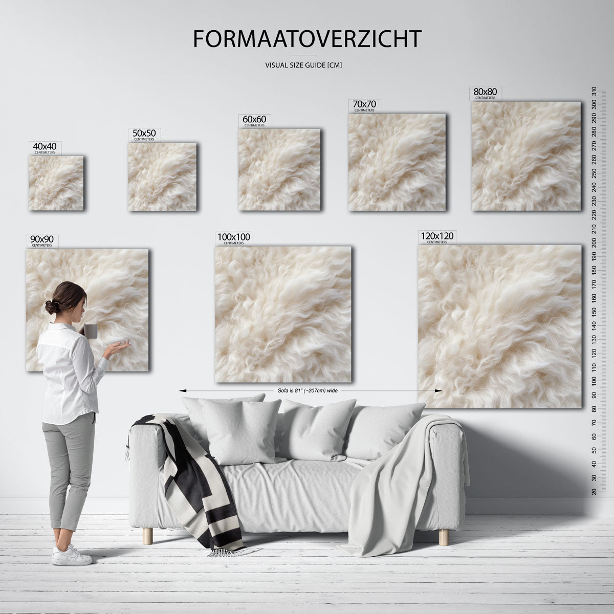 Zachte wol textuur Poster