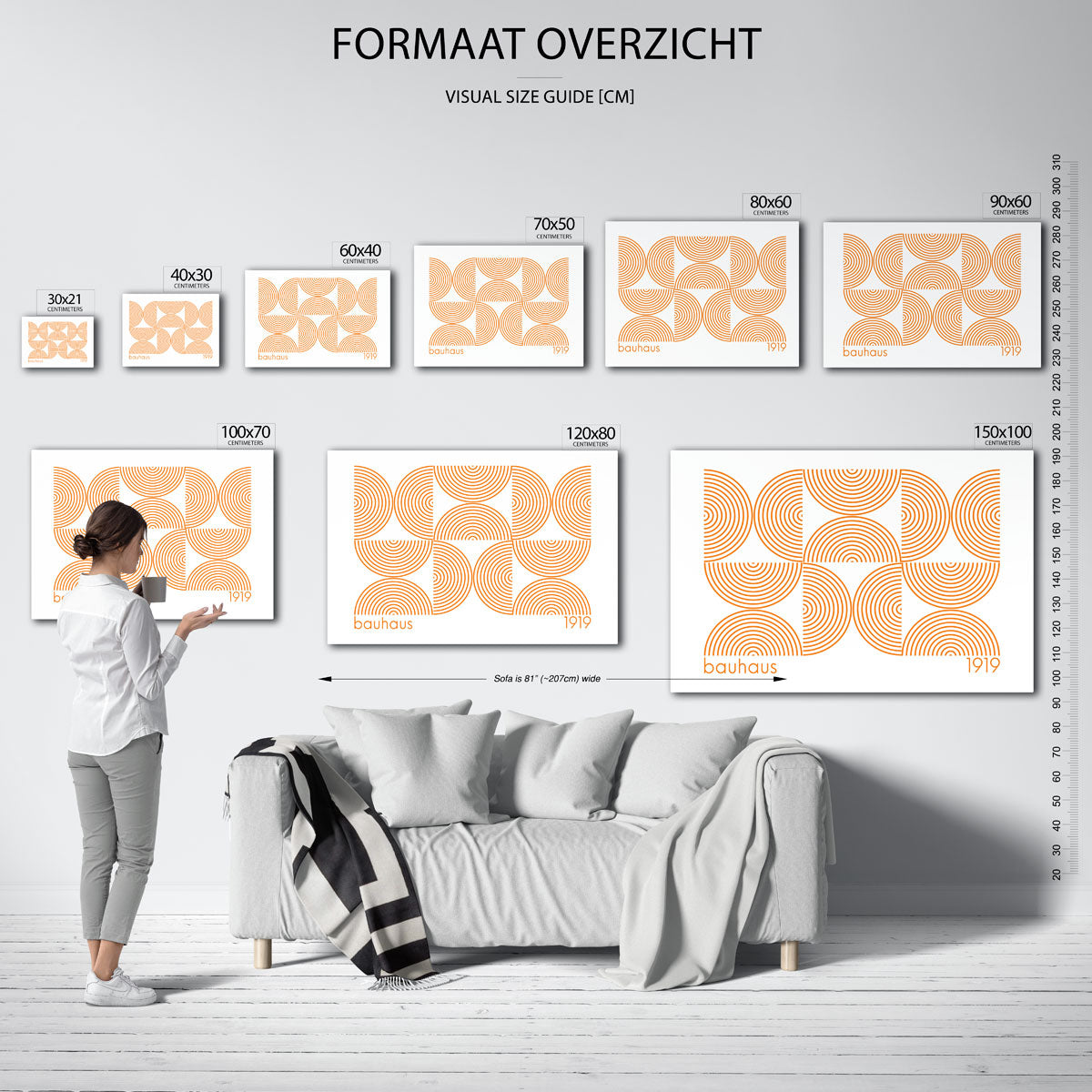 Cirkelpatroon en lijnen Poster