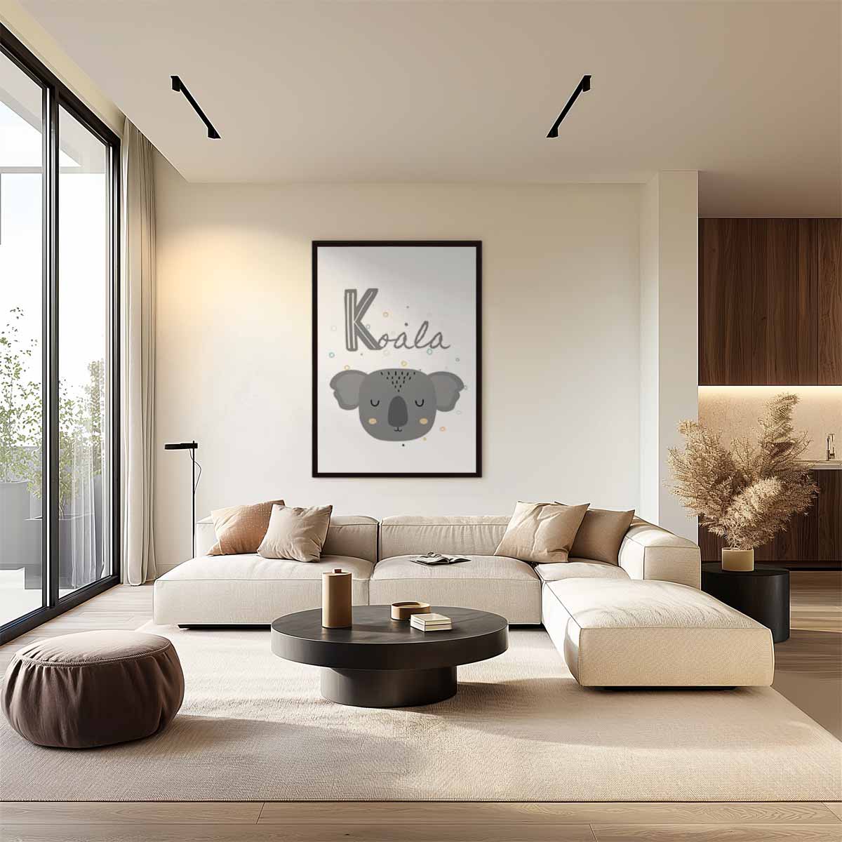 Schattige Koala Illustratie Kunstwerk-canvas-dibond-plexiglas-wanddecoratie-WallArtistic