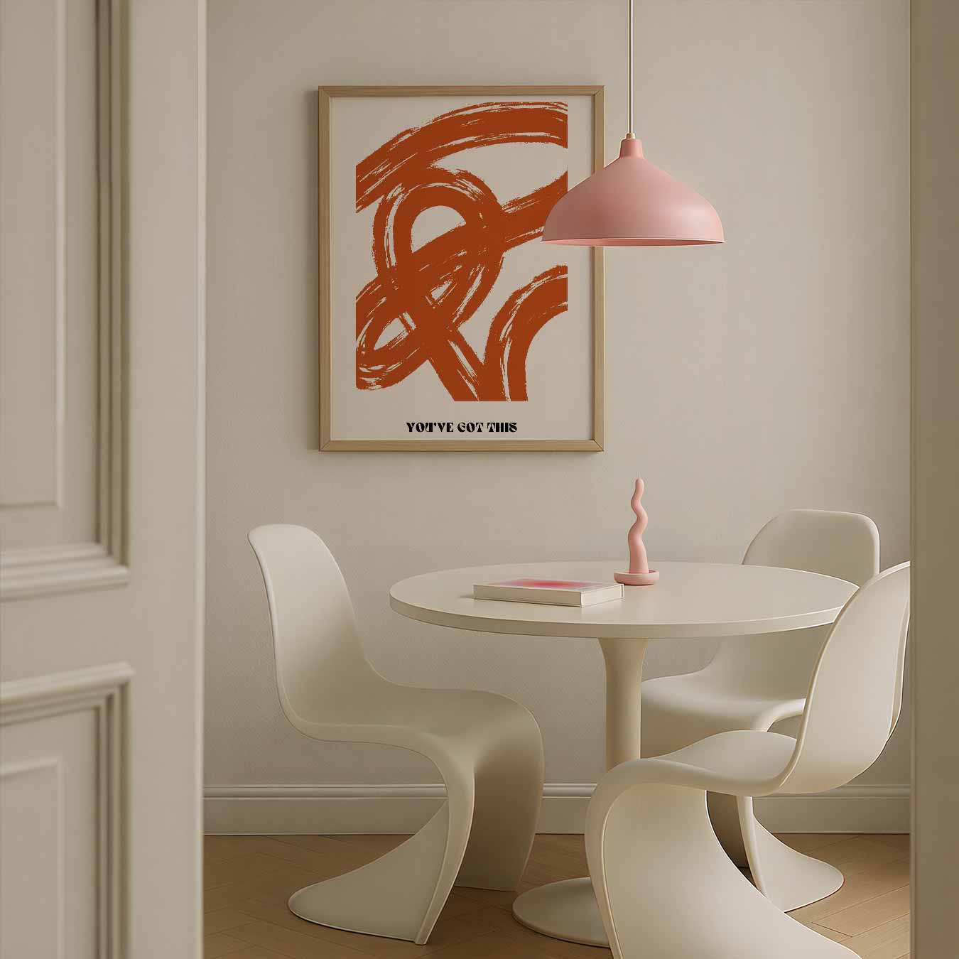 Inspirerende Oranje Motivatieposter-WallArtistic