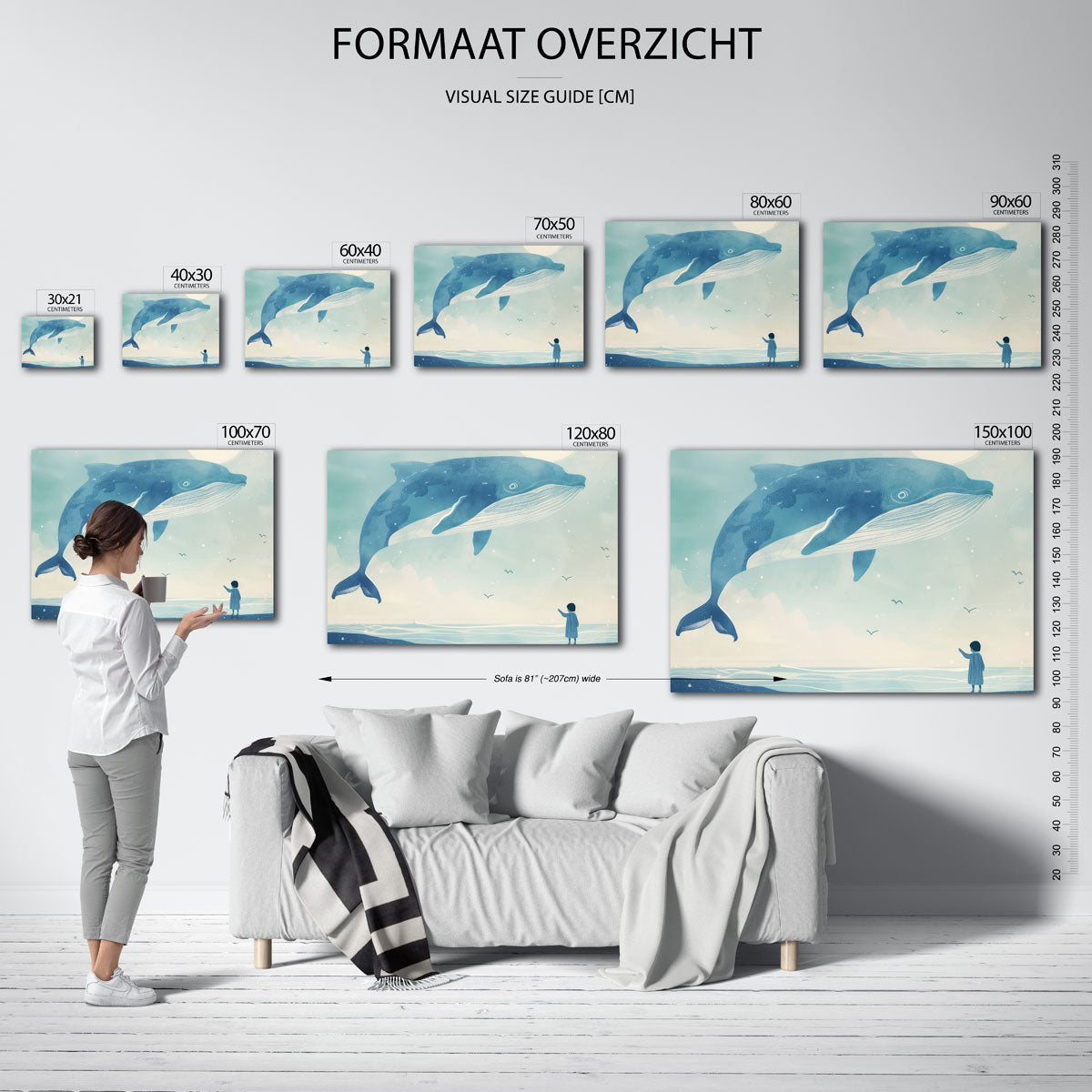 Walvis en kind Poster