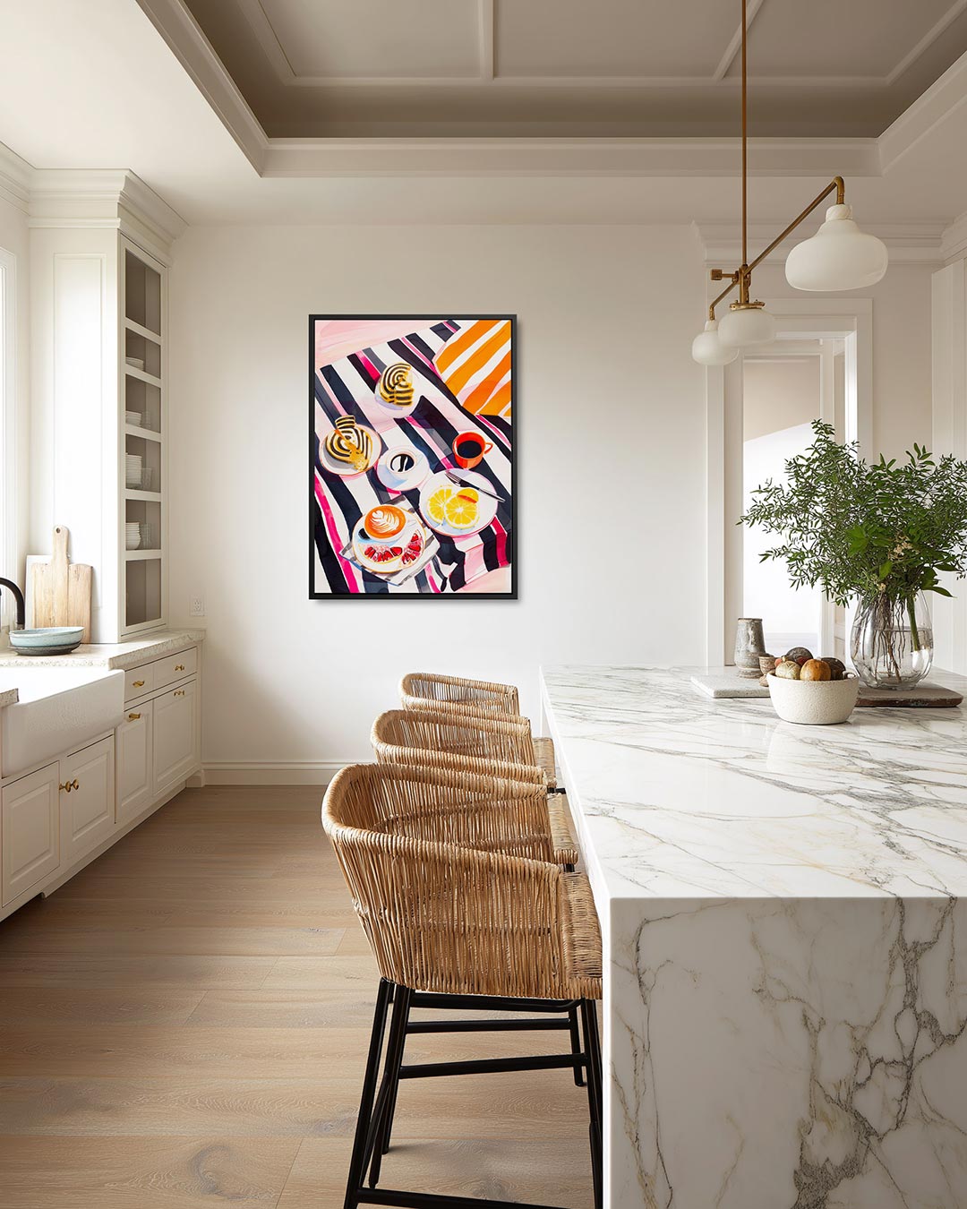 Kleurrijke ontbijtsetting Kunstwerk