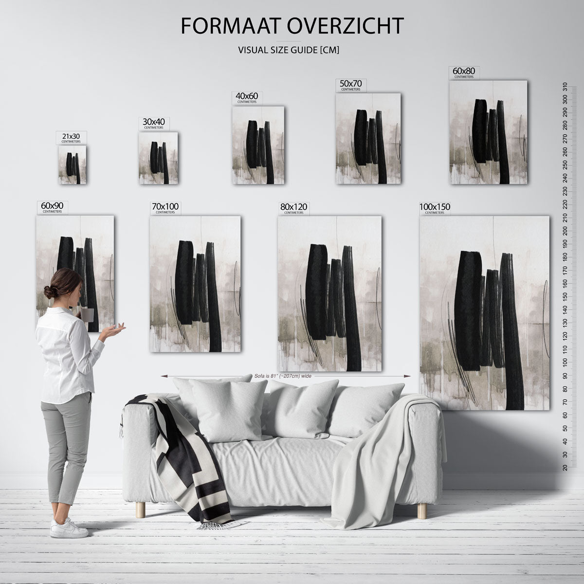 Abstracte zwarte vormen Poster