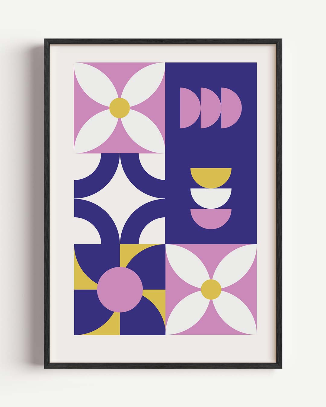Moderne Retro Bloemenposter-WallArtistic