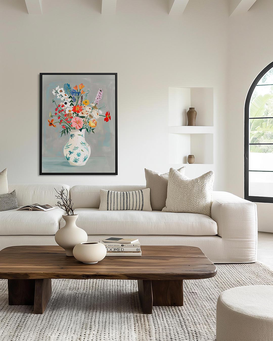 Bloemrijke vaas Kunstwerk