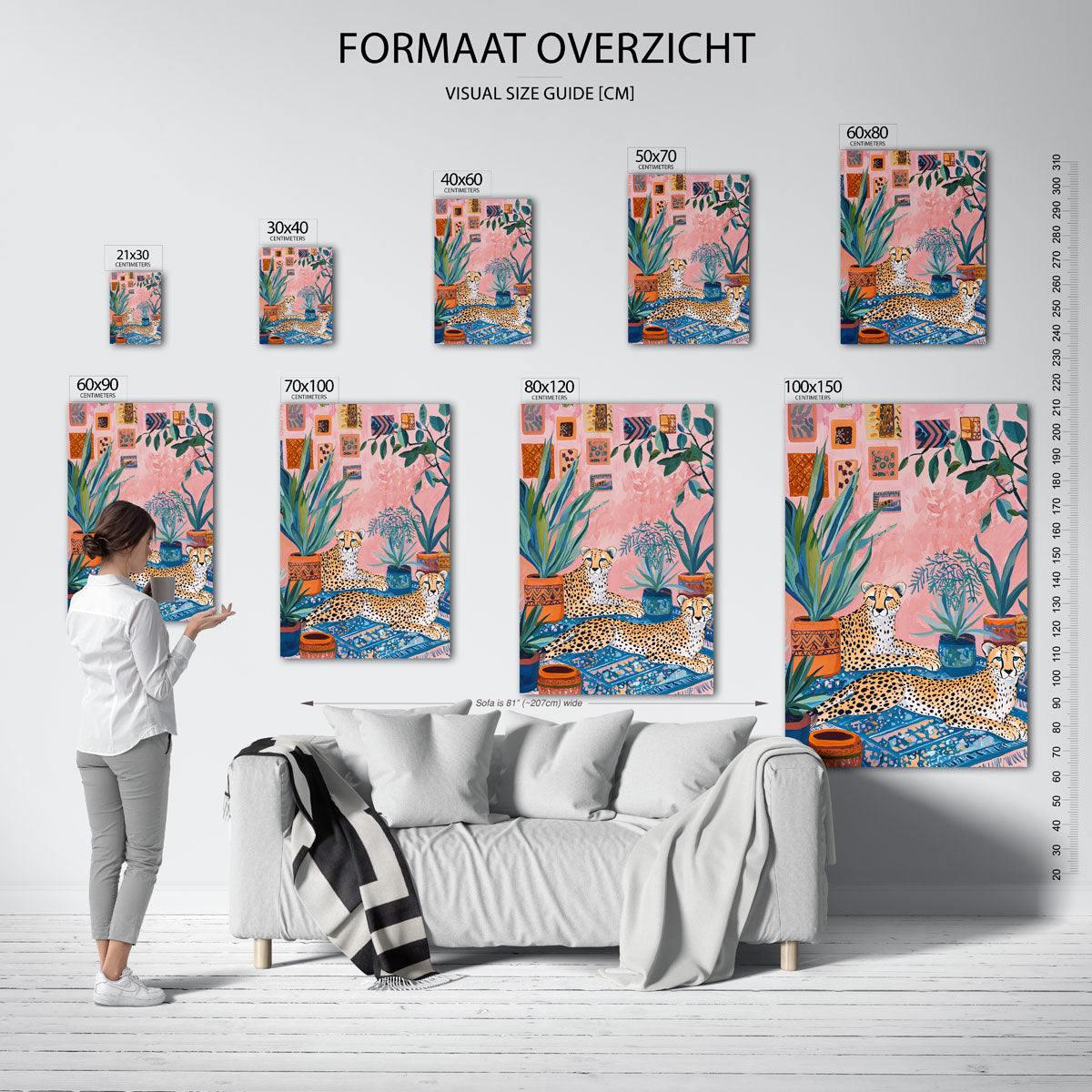 Luipaarden en planten Poster