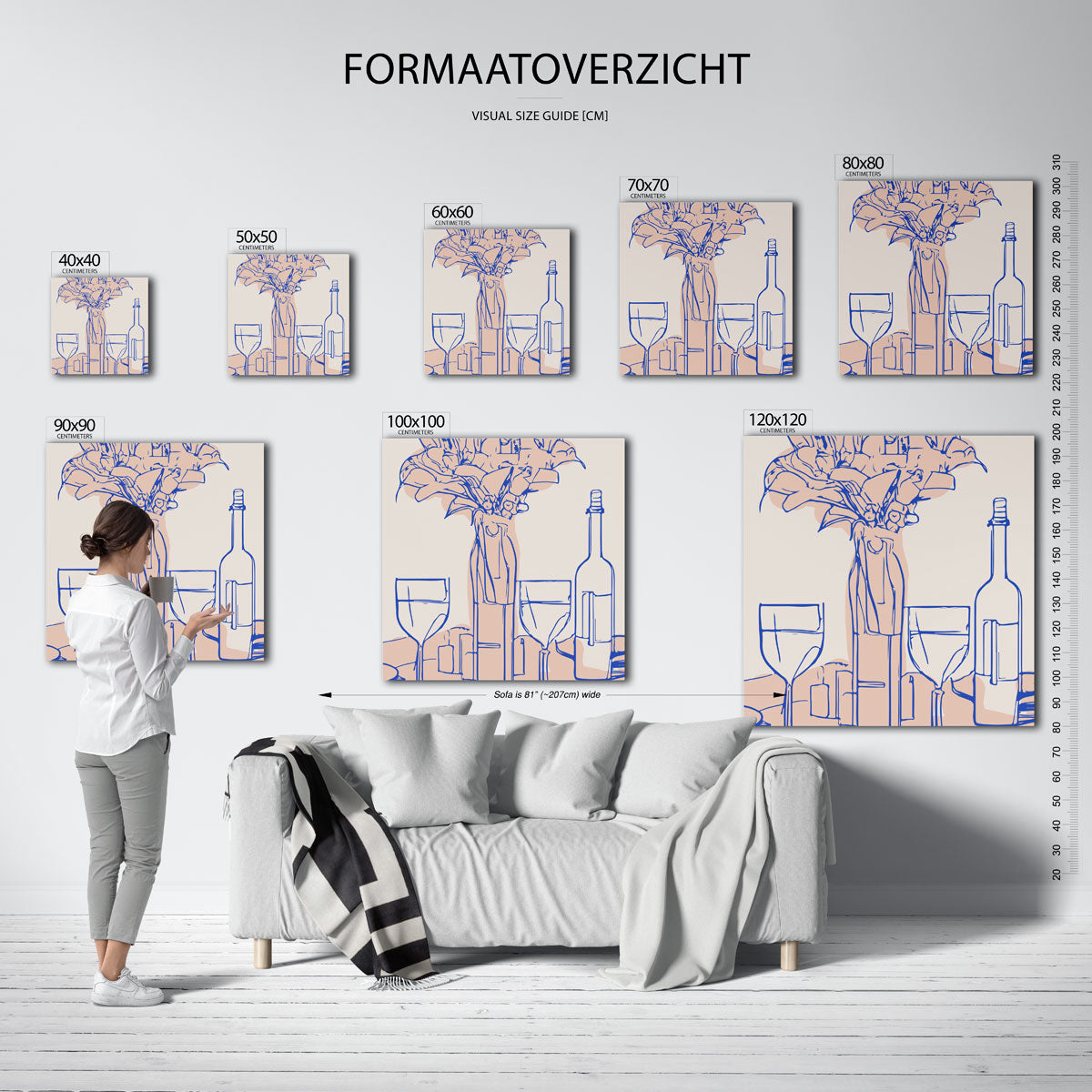 Bloemen en wijn Poster