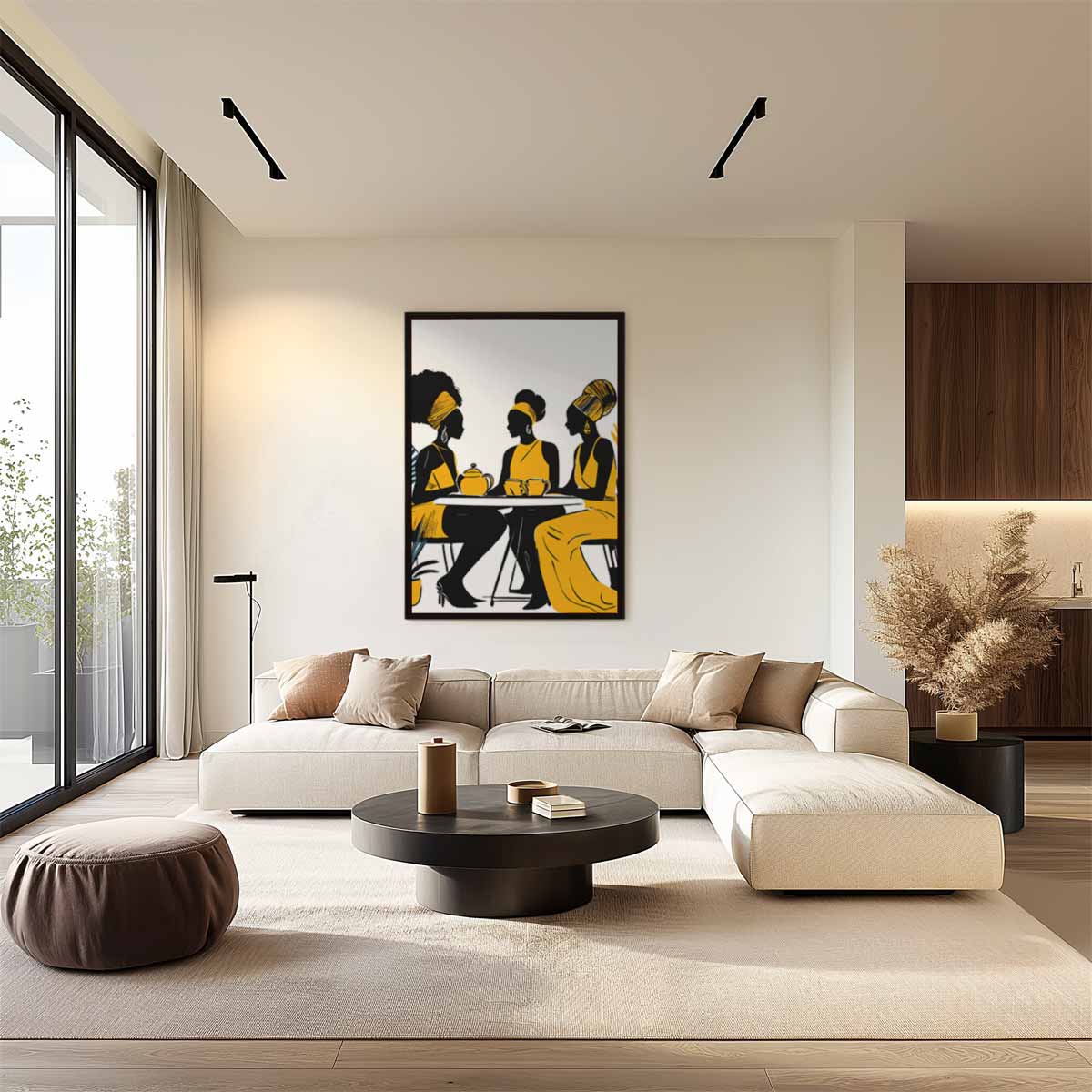 Gezellig Koffieklets Tafereel Kunstwerk-canvas-dibond-plexiglas-wanddecoratie-WallArtistic
