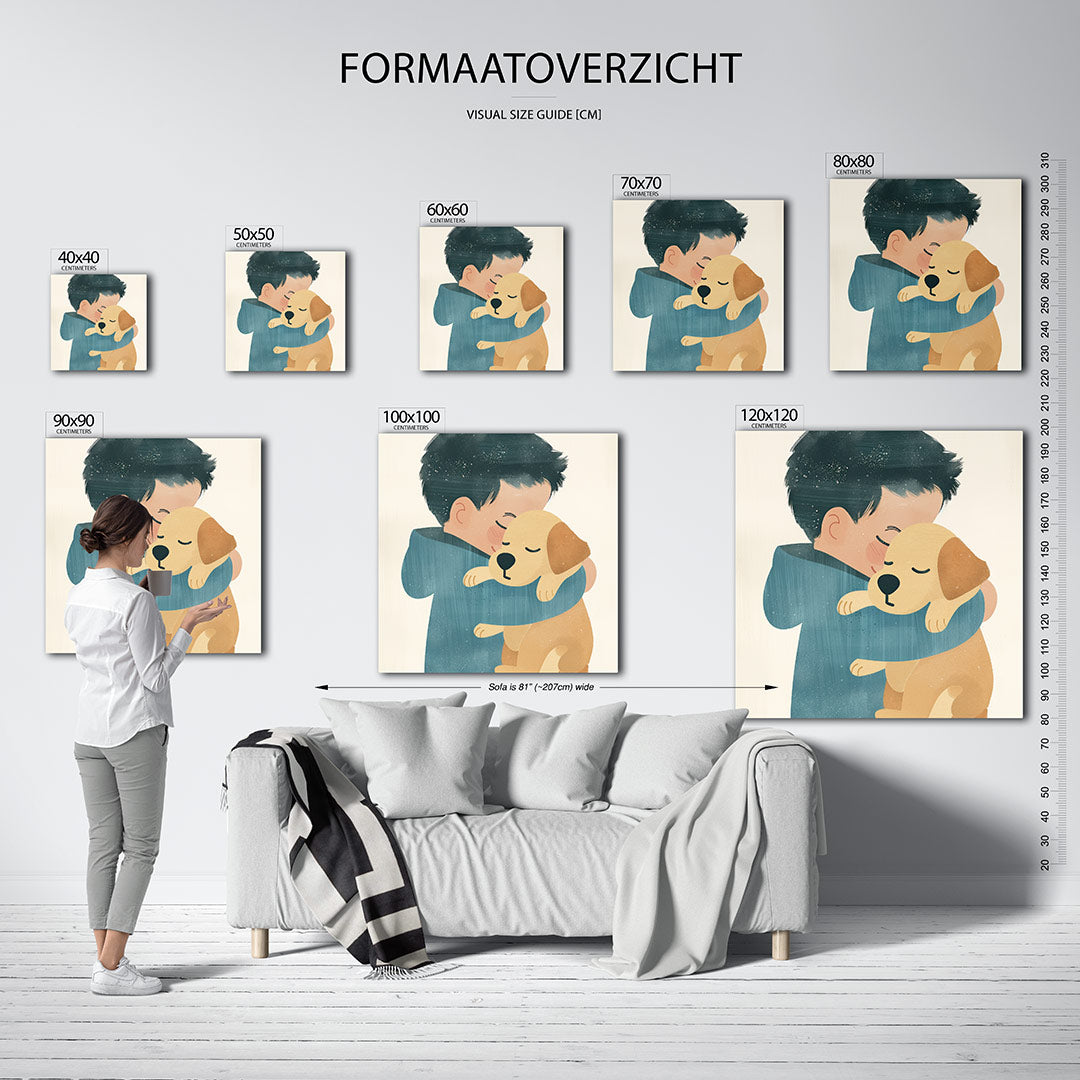 Knuffelende vrienden Kunstwerk