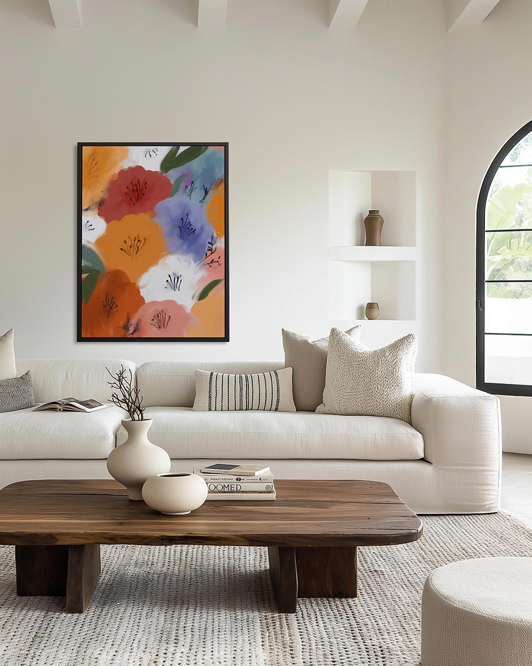 Kleurrijke bloemenvormen Kunstwerk