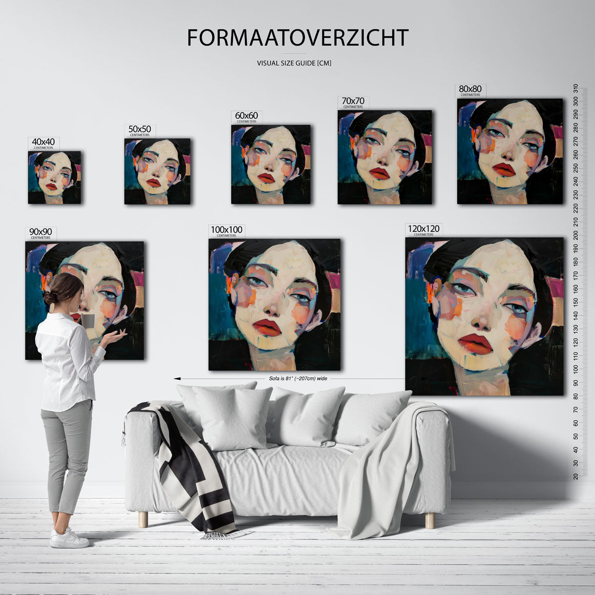 Portret met kleurrijke accenten Poster