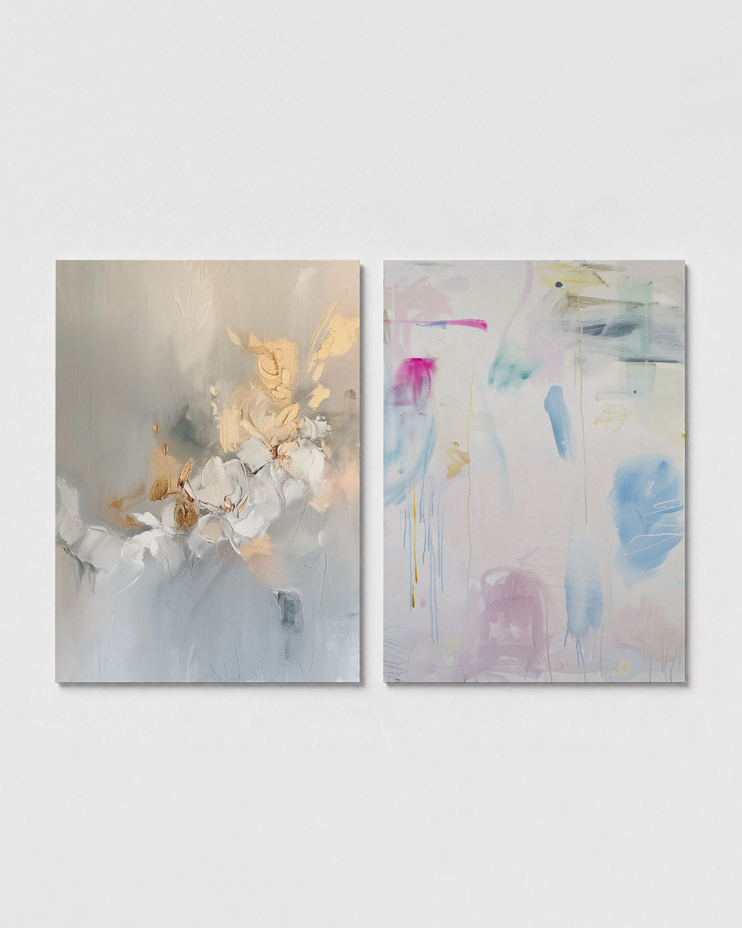 Zachte bloemenvormen Posterset