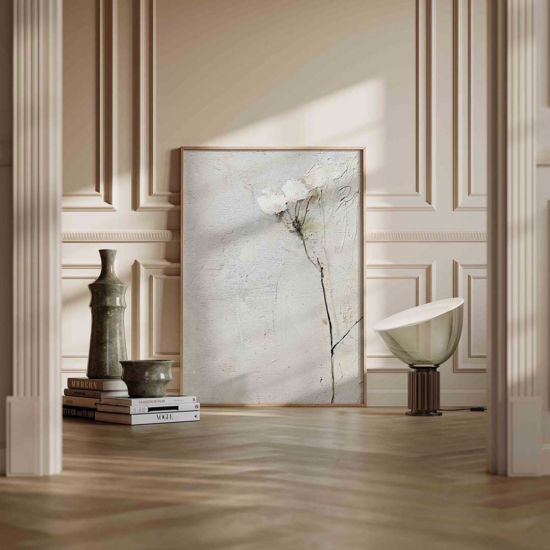 Witte bloemen Poster