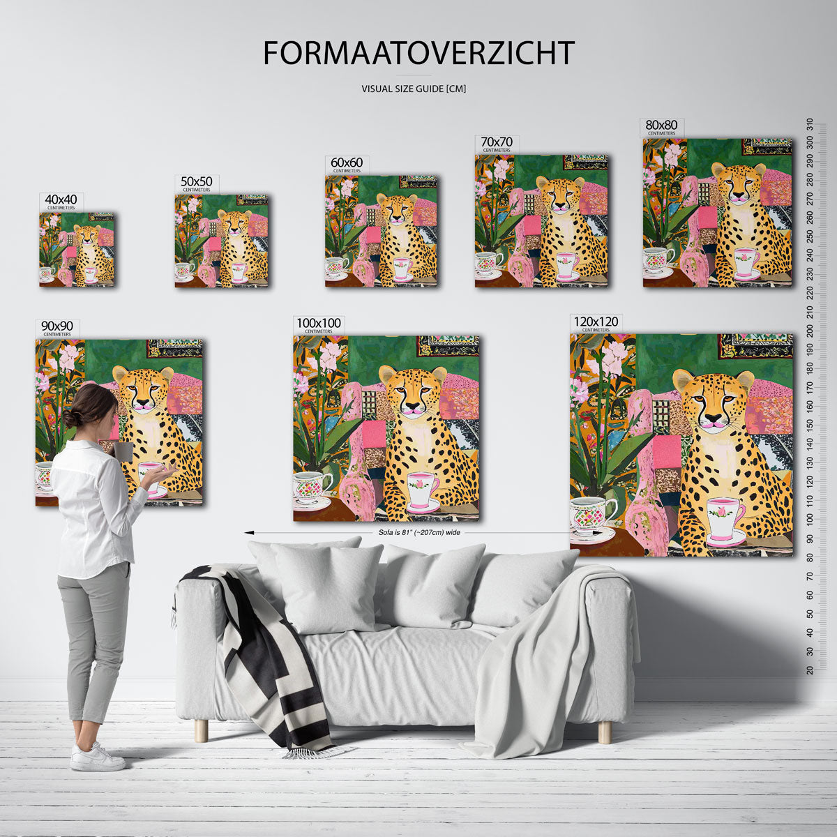 Luipaard met kopje Poster
