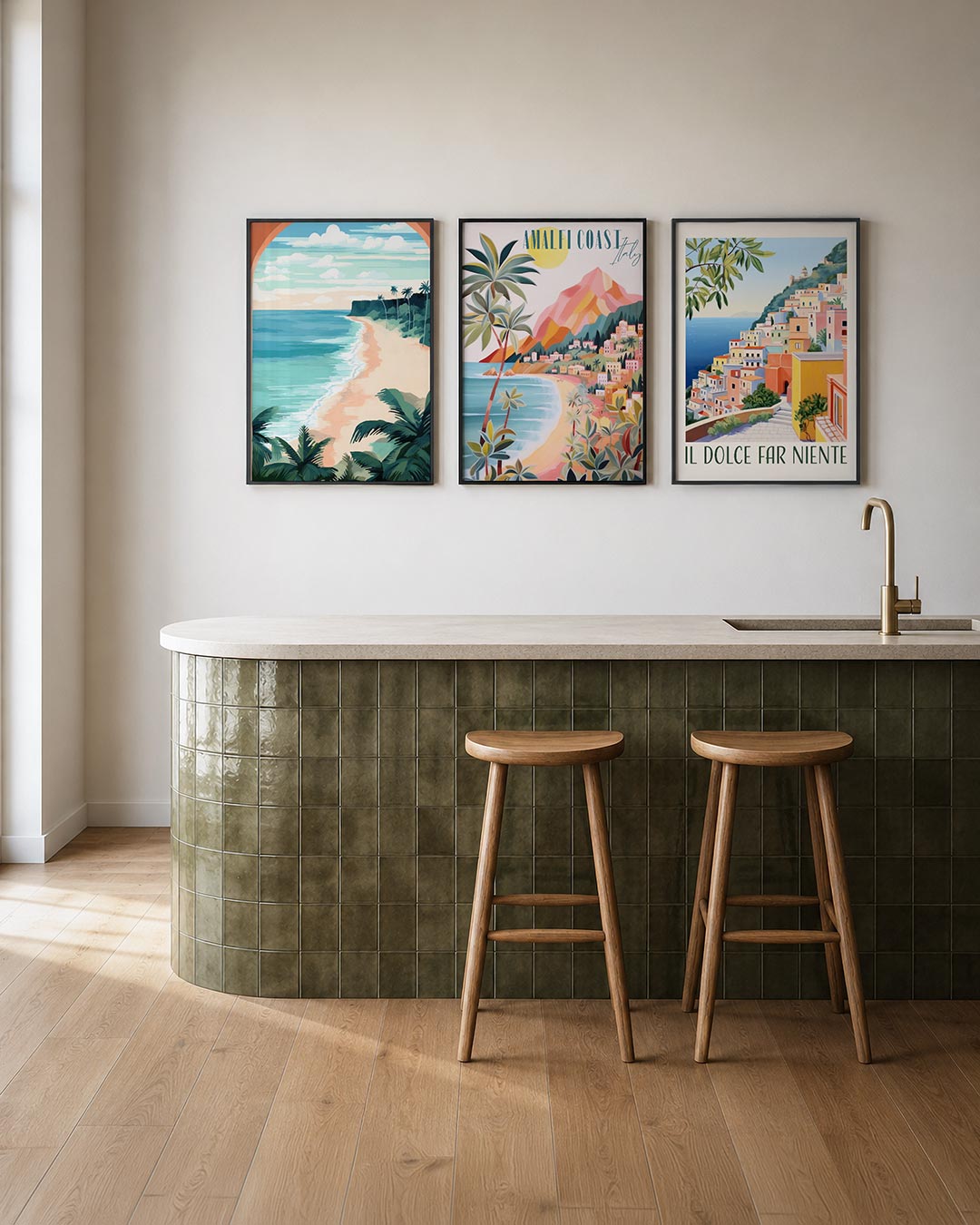 Zomerse kustlijn Posterset