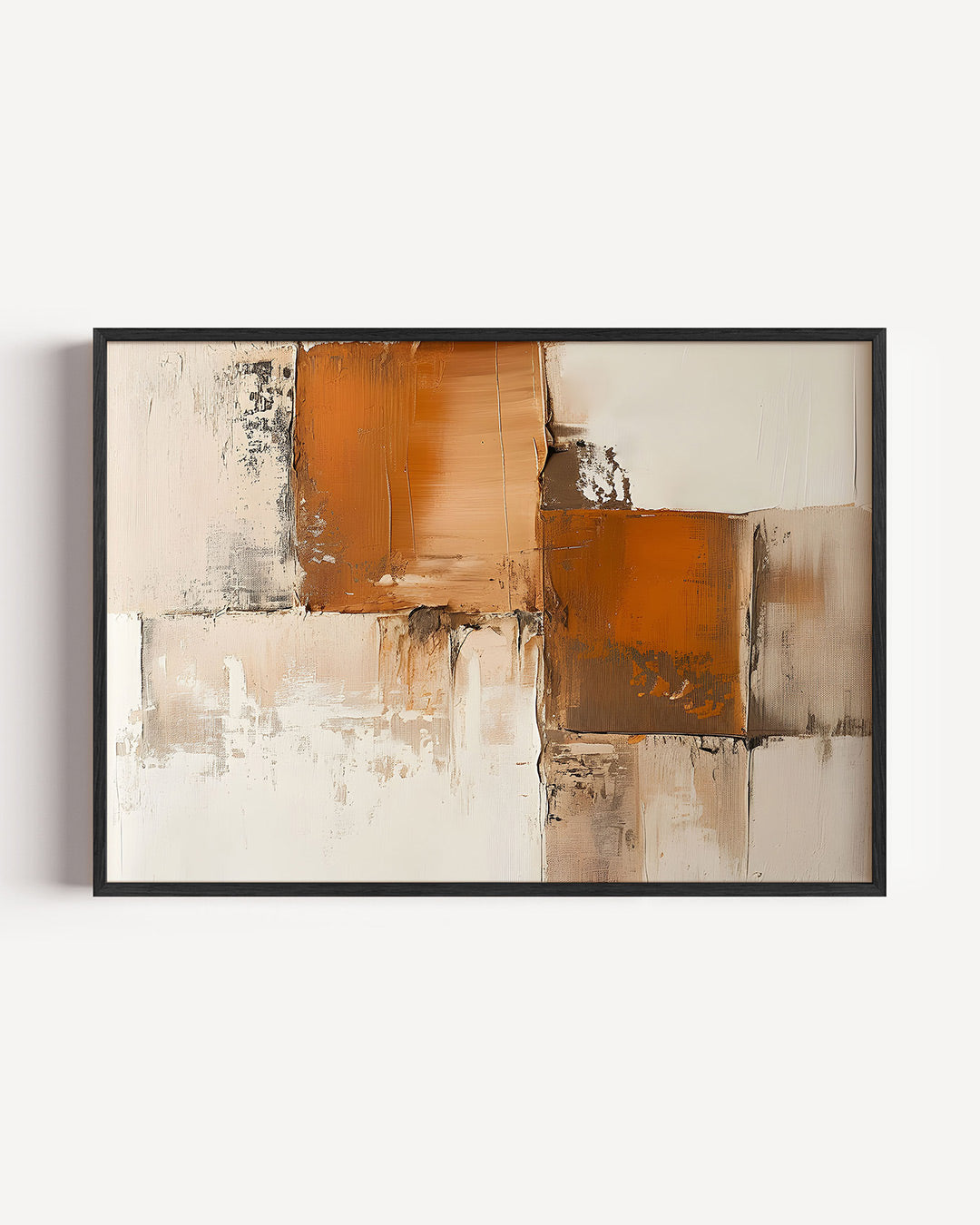 Abstracte oranje en beige vlakken Poster