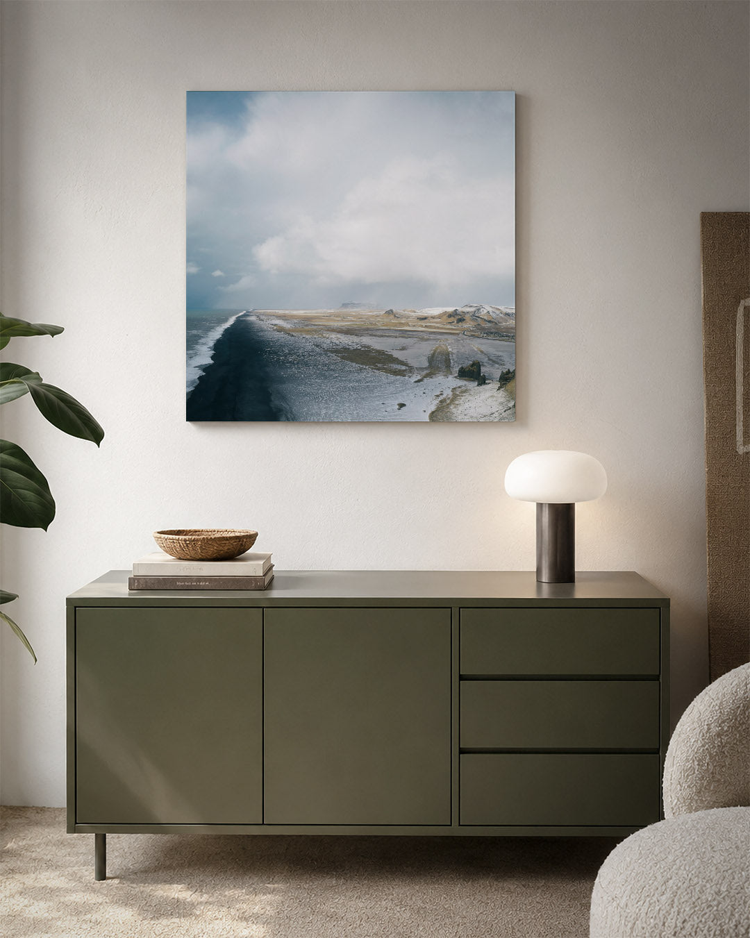Kustlandschap met wolken Kunstwerk