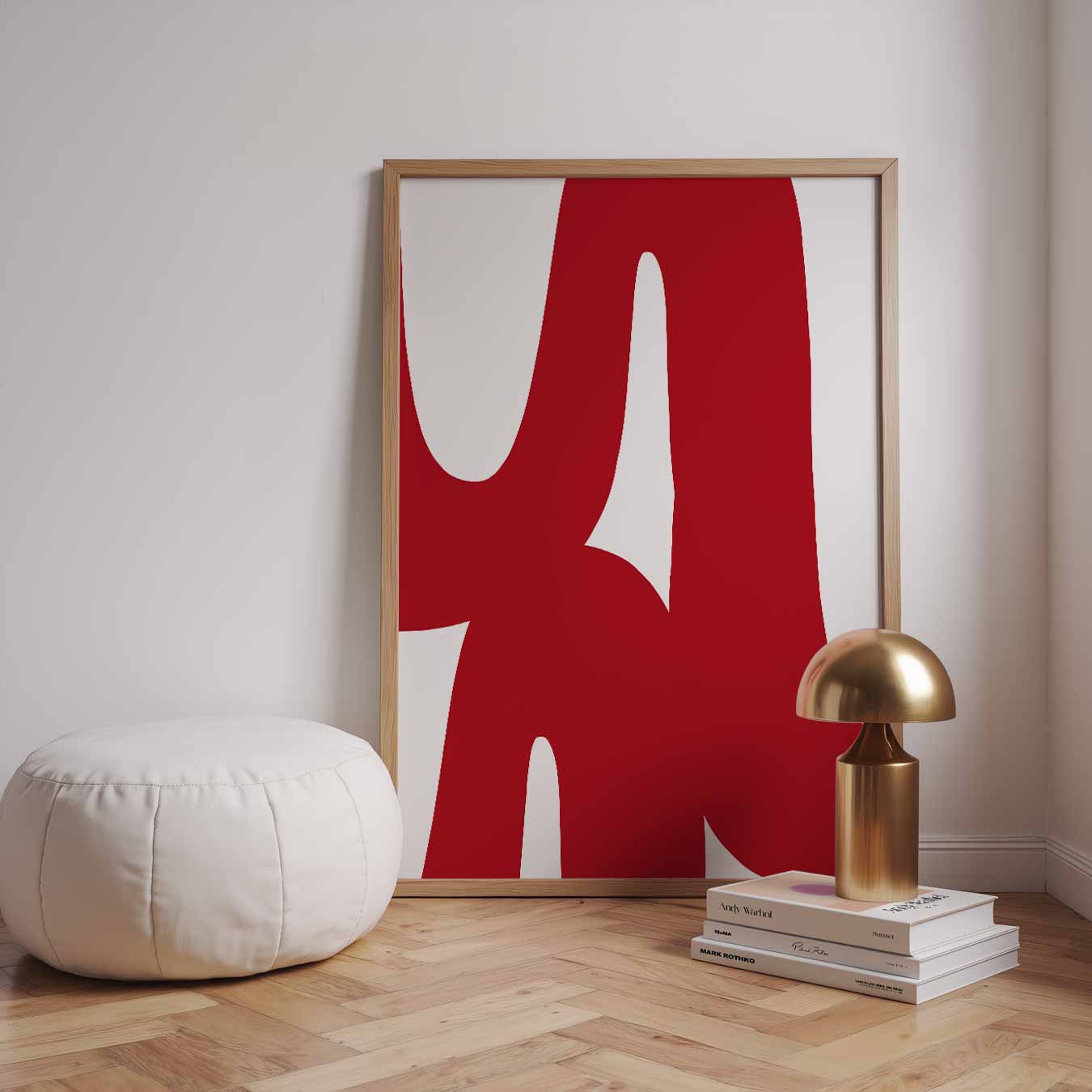 Stijlvolle Rode Abstracte Poster-WallArtistic