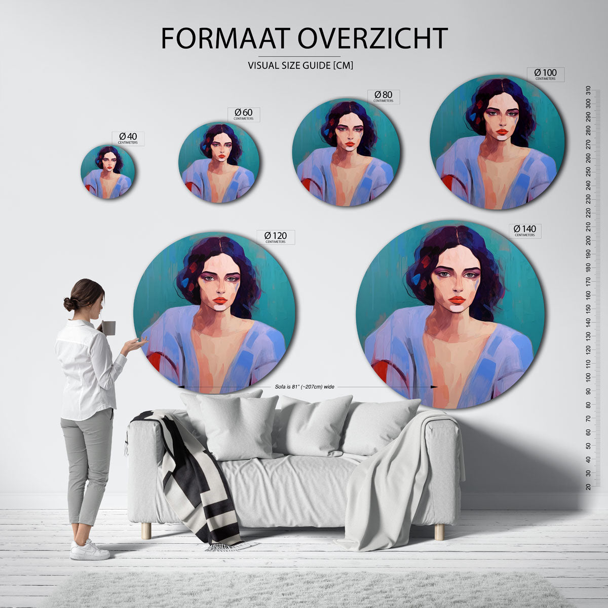 Portret vrouw Muurcirkel
