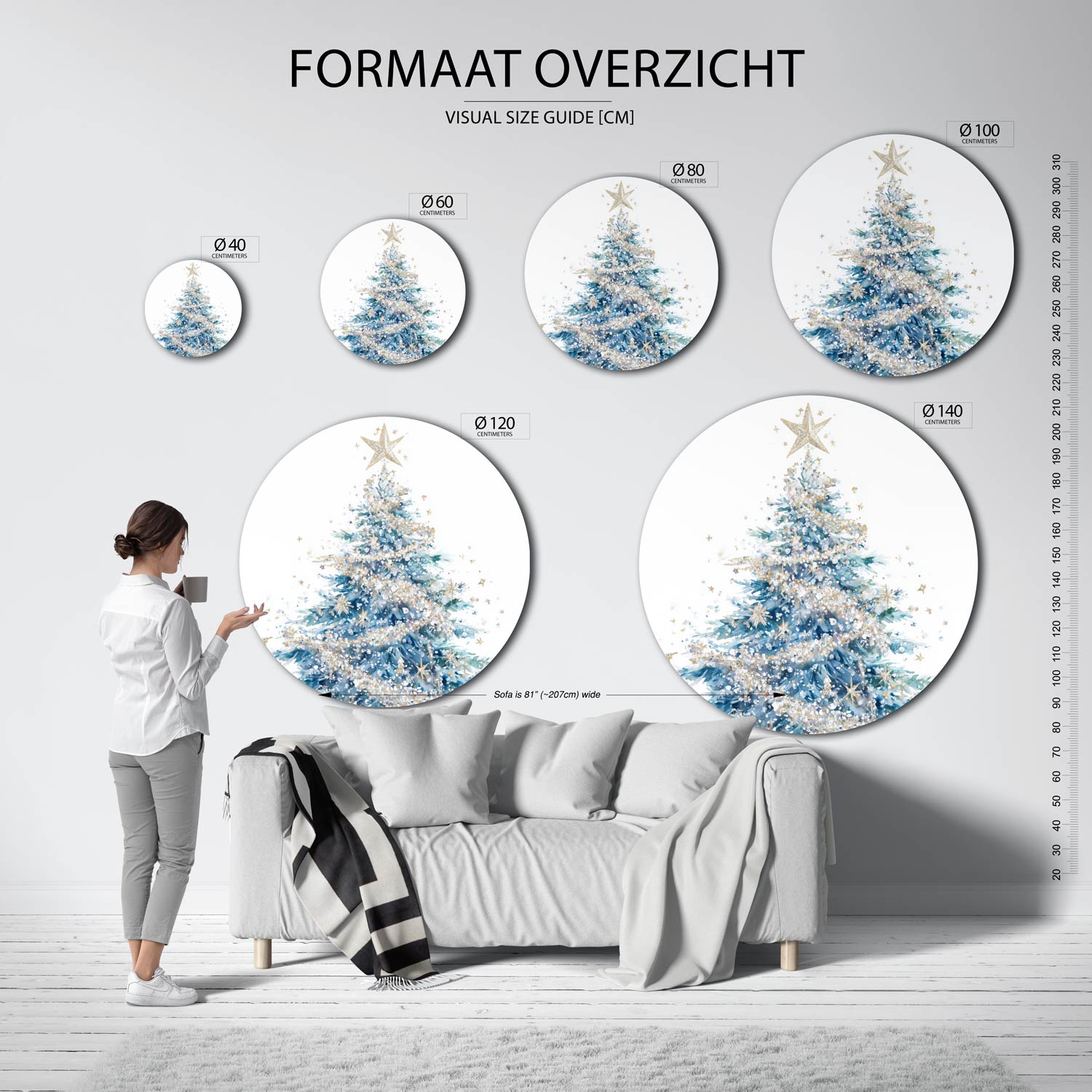 Kerstboom met ster Muurcirkel