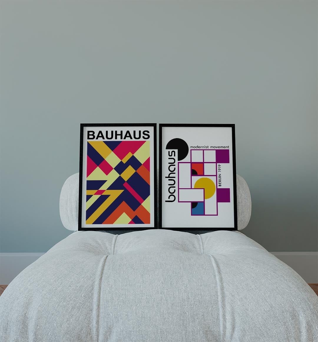 Kleurrijke vlakverdeling Posterset