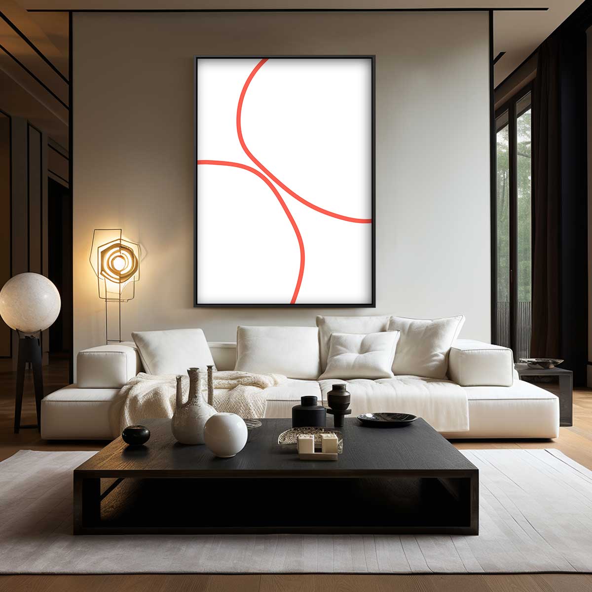 Speelse Lijnen Wall Art Kunstwerk-canvas-dibond-plexiglas-wanddecoratie-WallArtistic