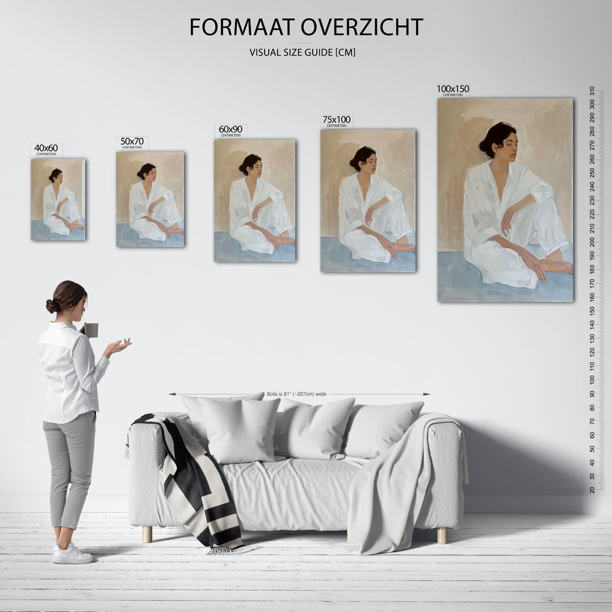 Rustige zittende vrouw Kunstwerk