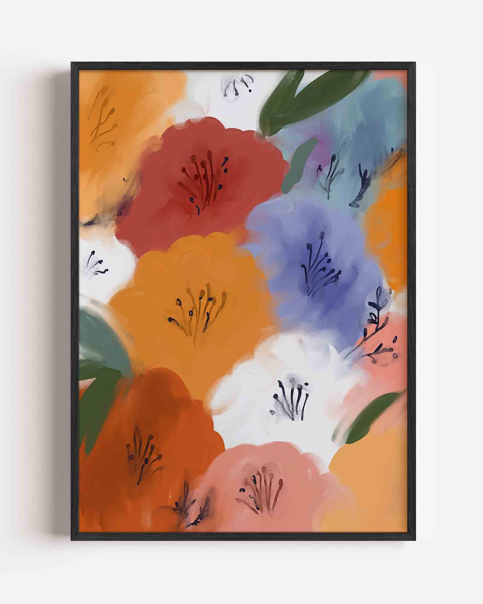 Bloemen in levendige kleuren Poster