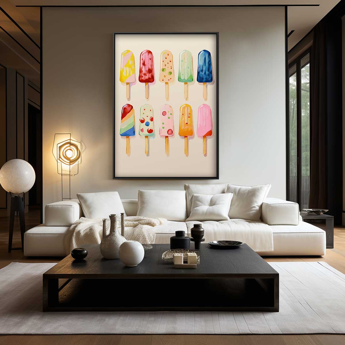 Kleurrijke IJsjes Illustratie Kunstwerk-canvas-dibond-plexiglas-wanddecoratie-WallArtistic