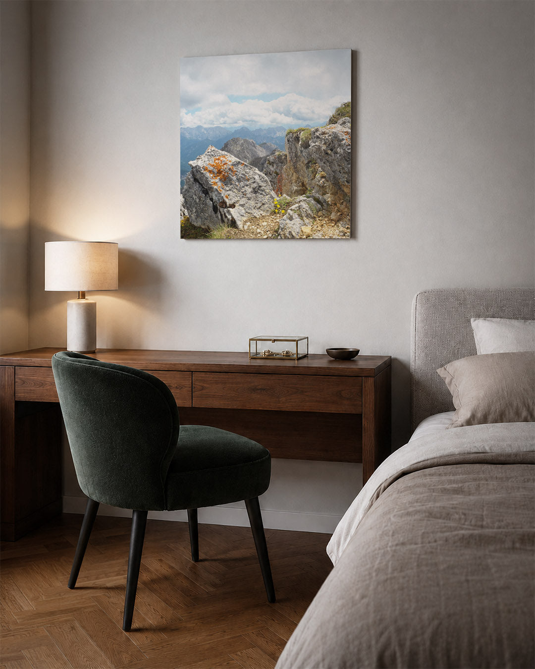 Berglandschap met rotsen Kunstwerk