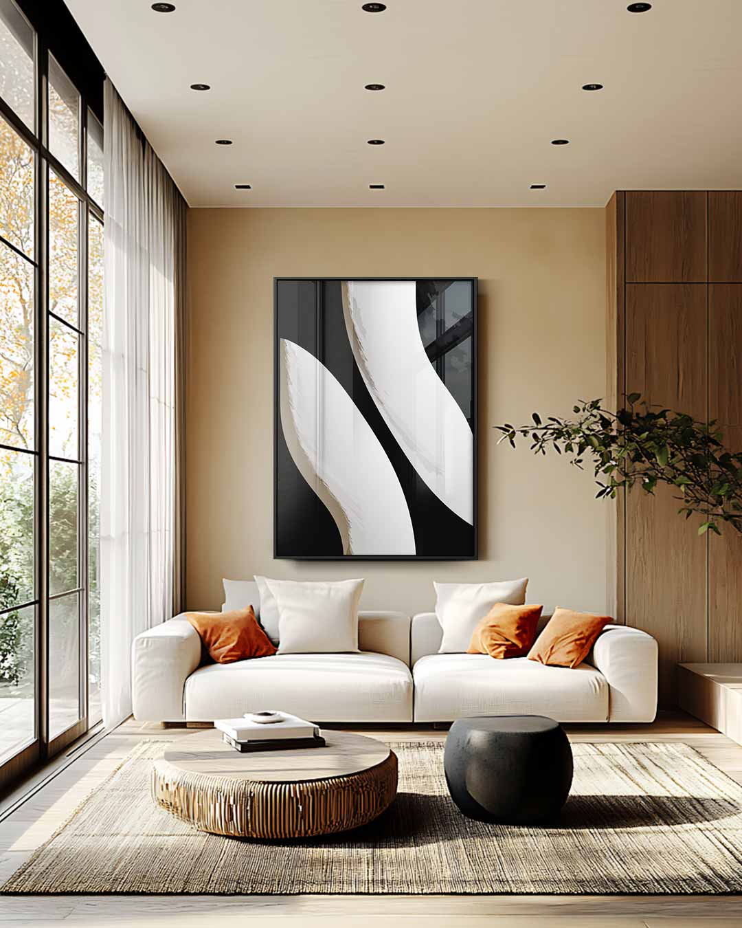 Golvende Vormen in Balans Kunstwerk-canvas-dibond-plexiglas-wanddecoratie-WallArtistic