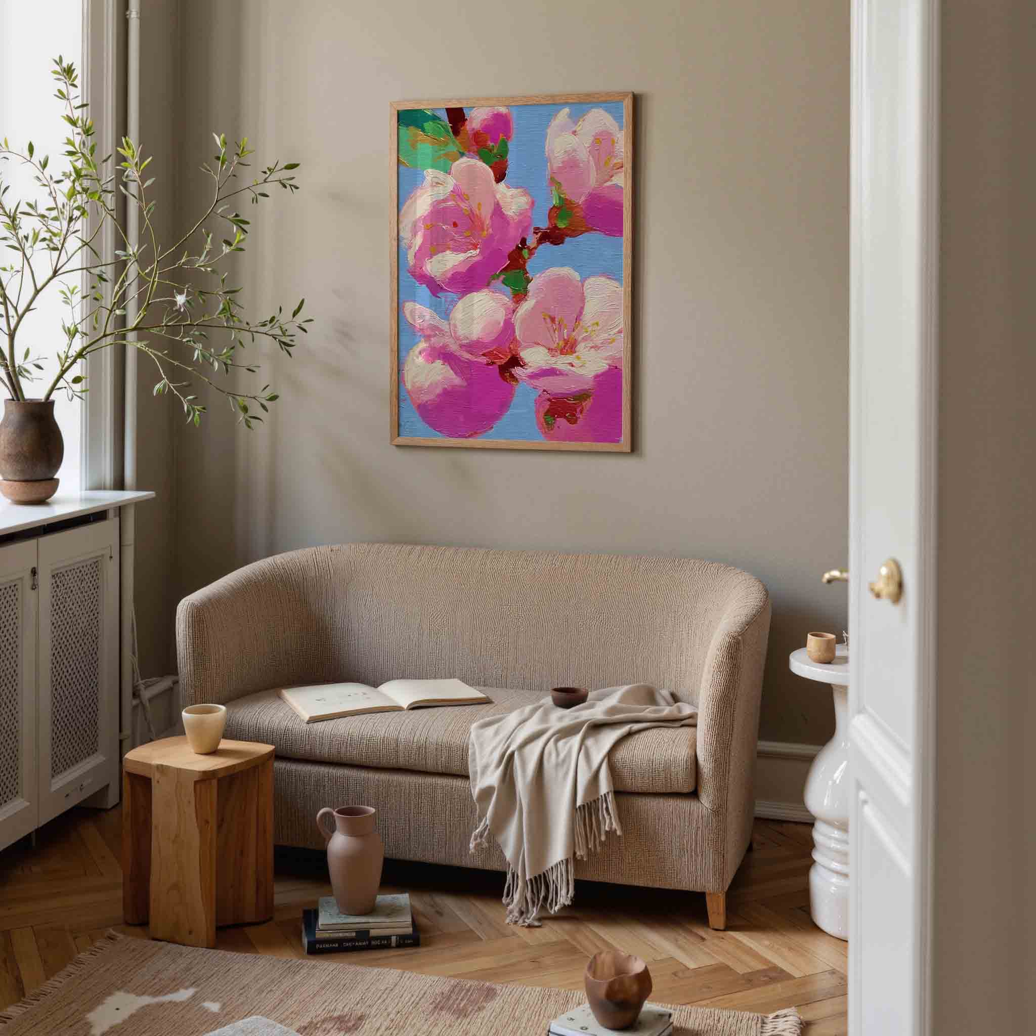 Bloesem in roze Poster