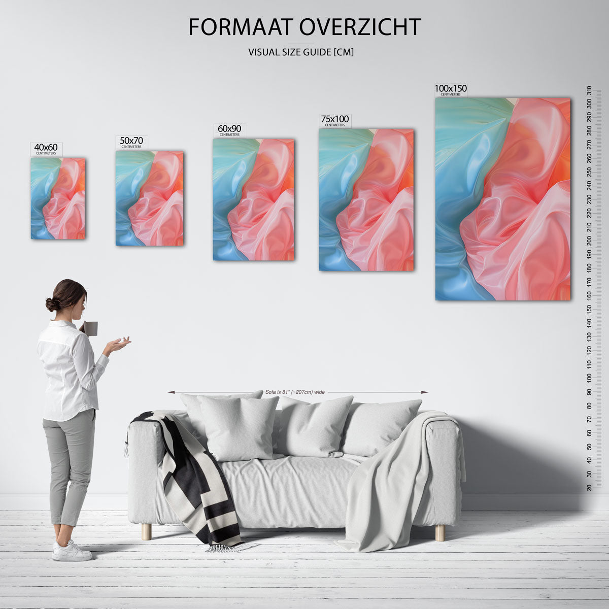 Vloeiende kleuren Kunstwerk