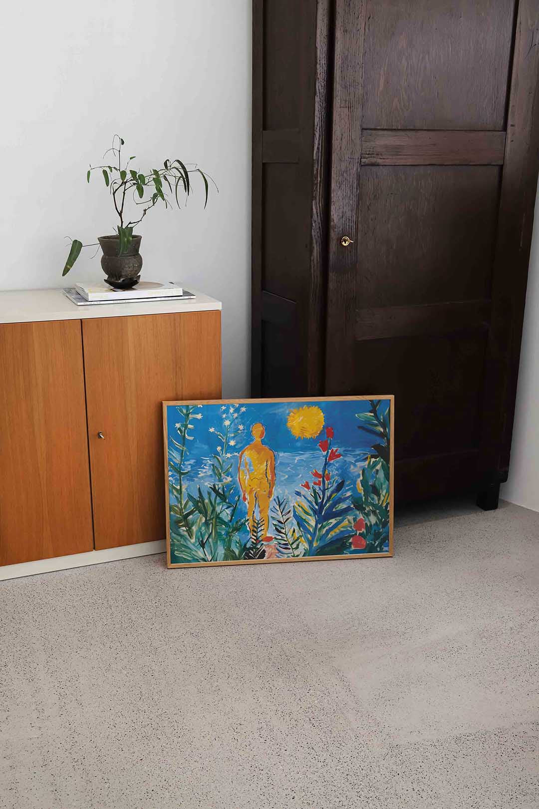 Figuur in kleurrijke natuur Poster