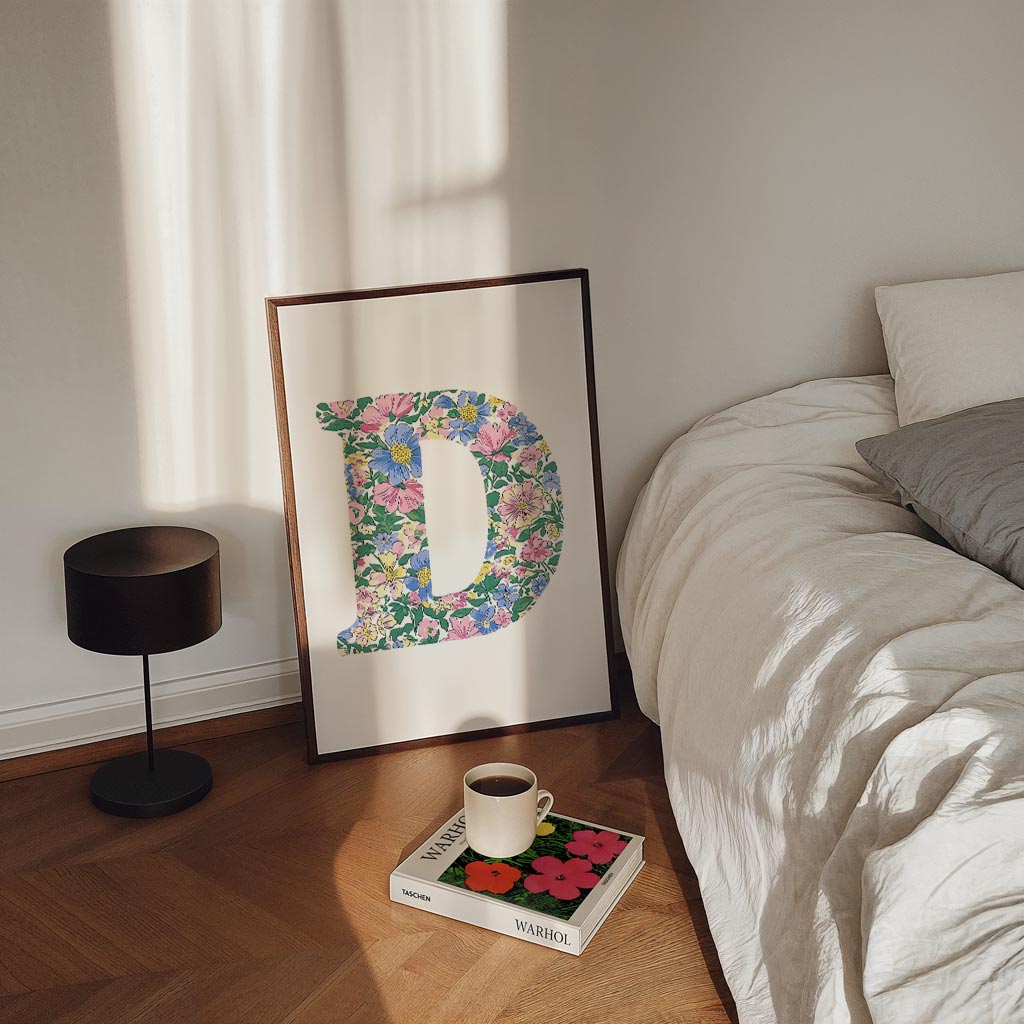 Bloemen Initialen Poster-WallArtistic