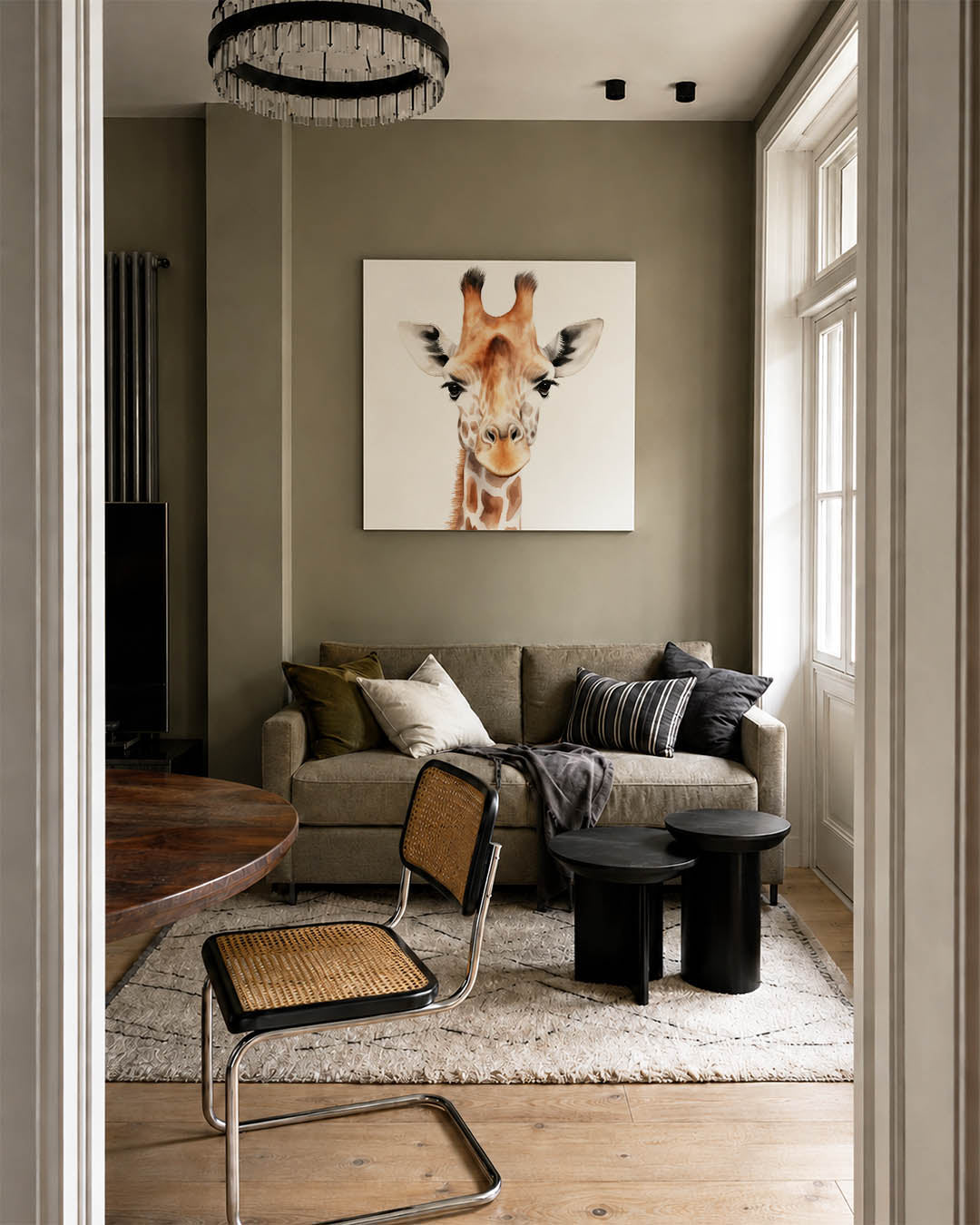 Giraffe portret Kunstwerk