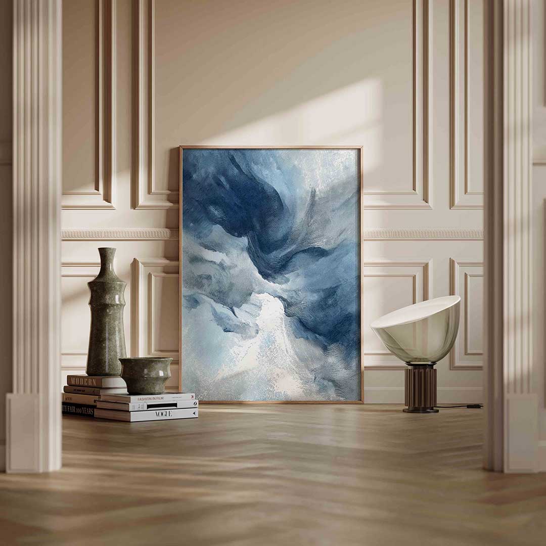 Abstracte blauwe vormen Poster